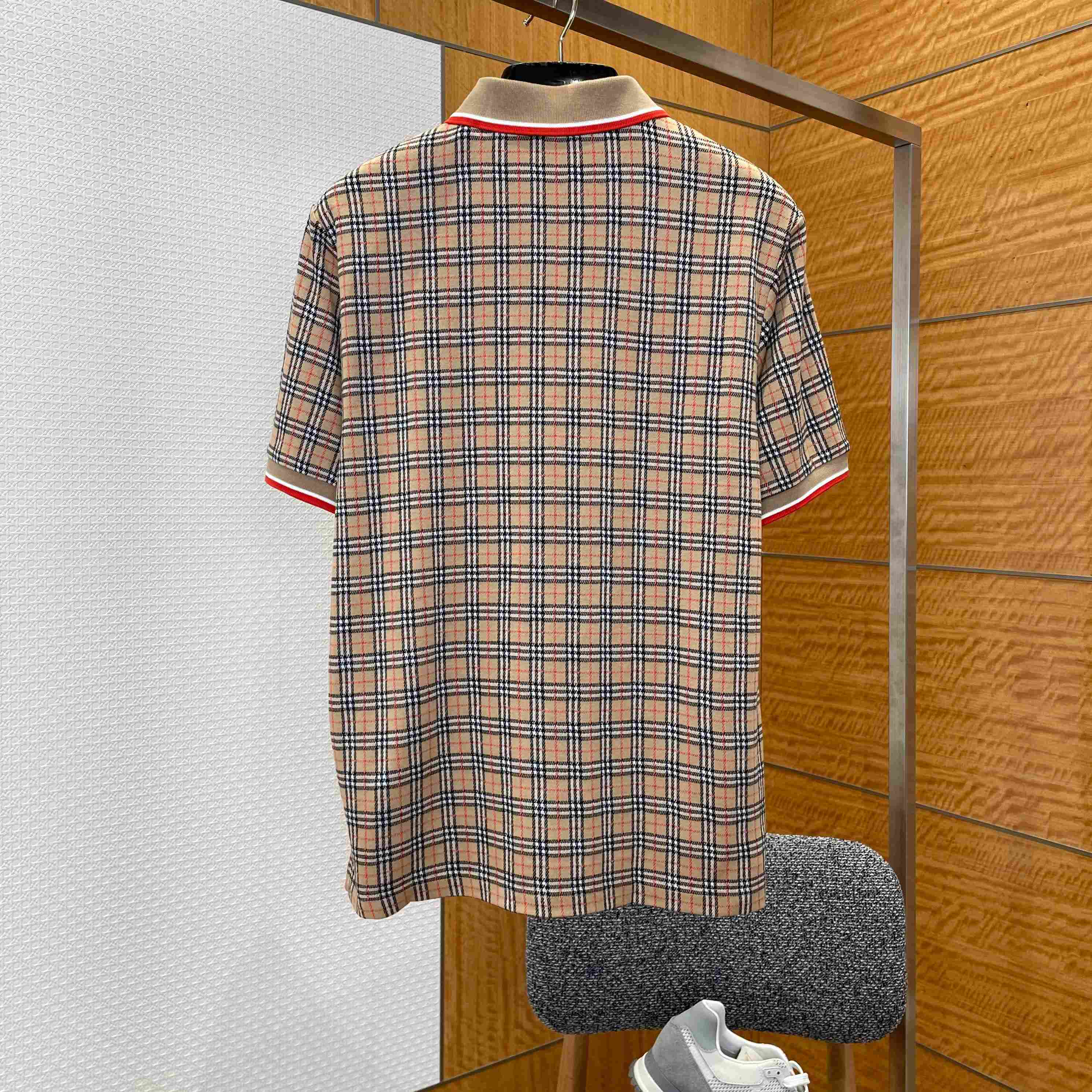 Burberry Check Cotton Blend Polo Shirt - DesignerGu