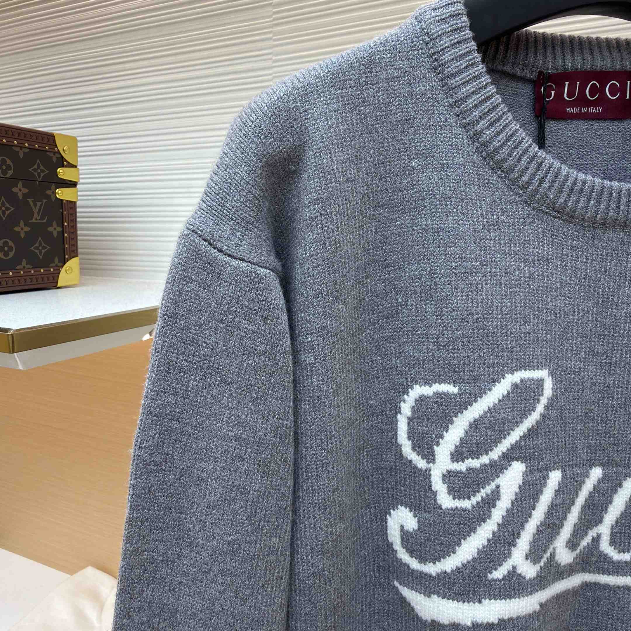 Gucci  Wool Sweater With Intarsia - DesignerGu
