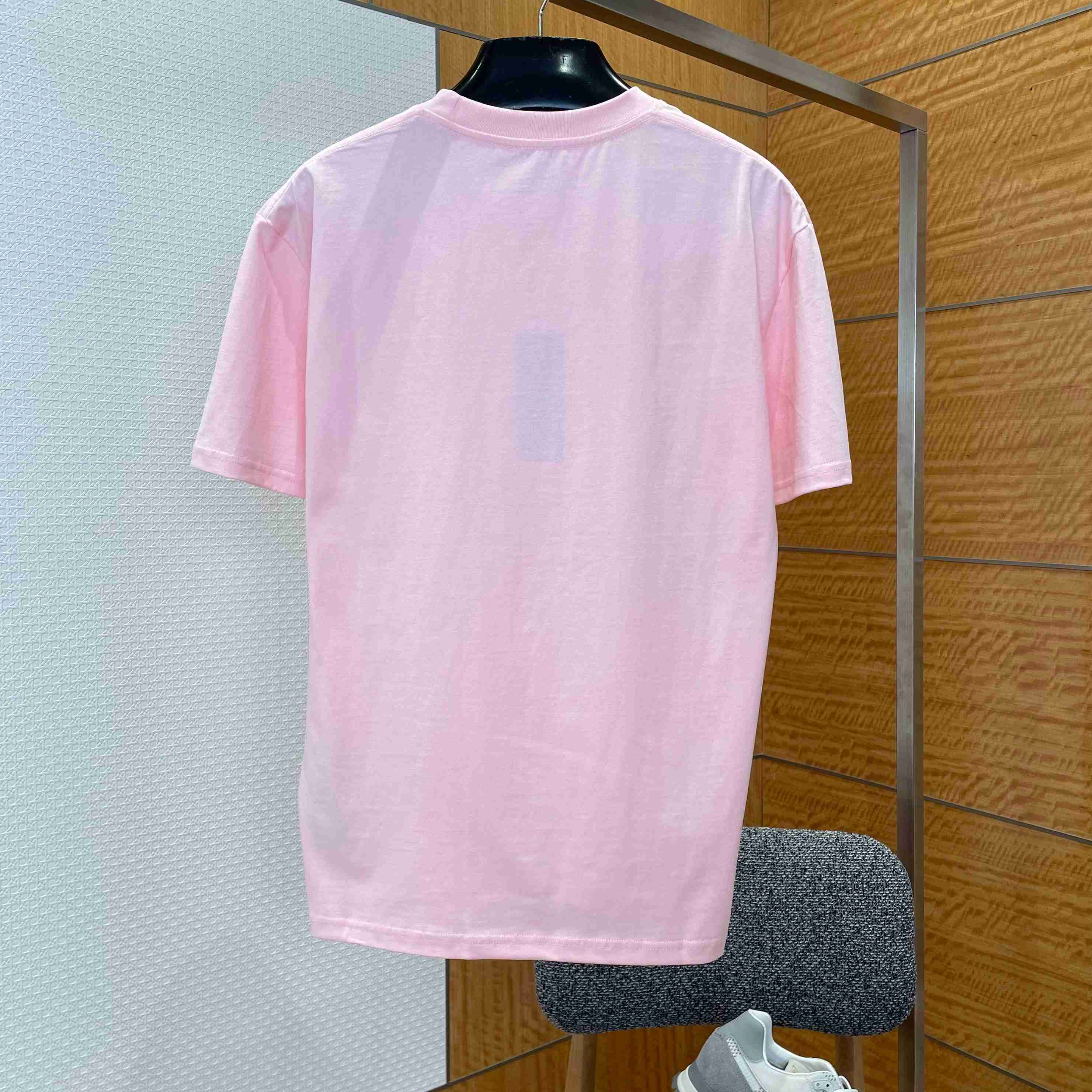 Dior T-Shirt with Dior Embroidery Pink - DesignerGu