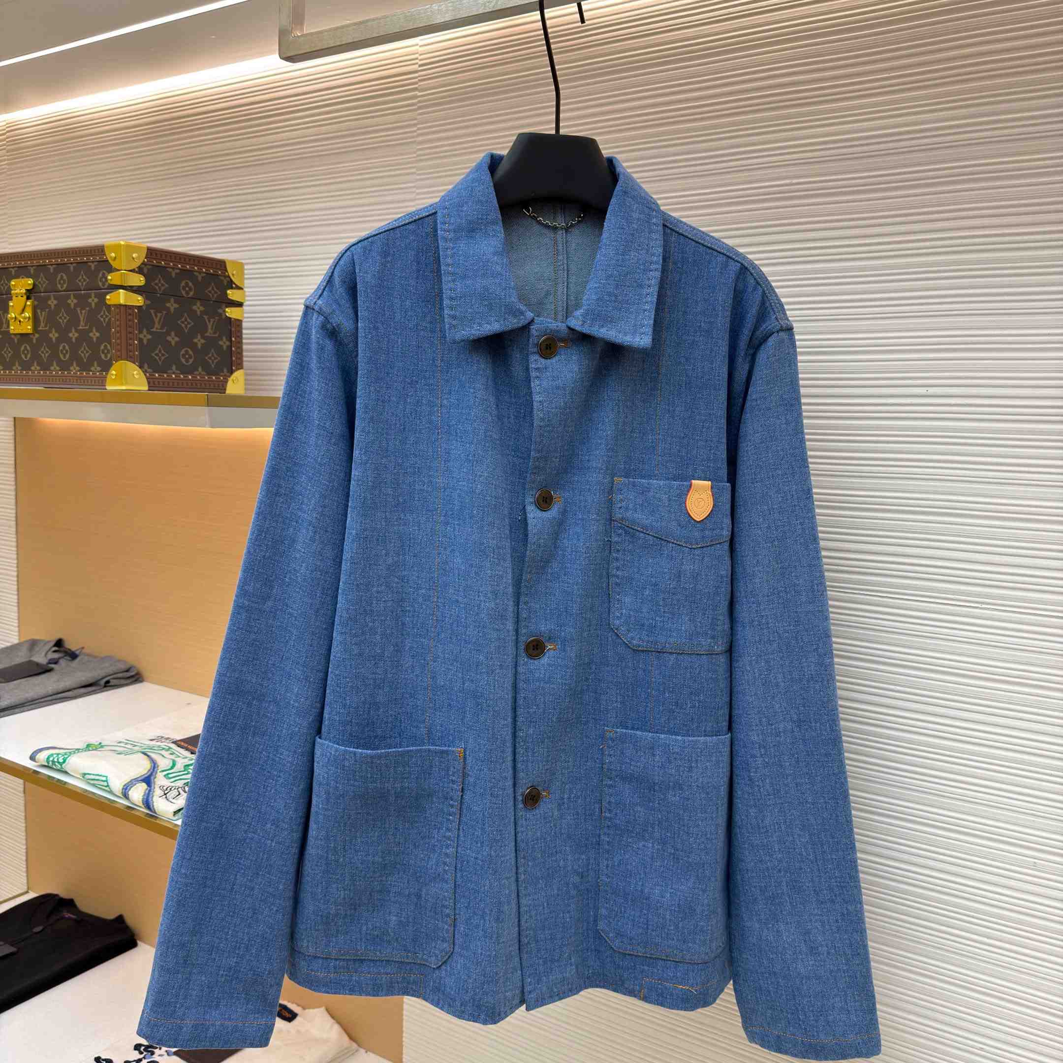 Louis Vuitton Silk-Blend Denim Workwear Jacket - DesignerGu