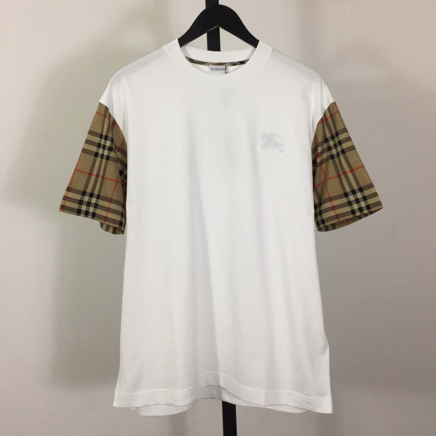 Burberry Vintage Check Sleeve Oversized T-Shirt 'White' - DesignerGu