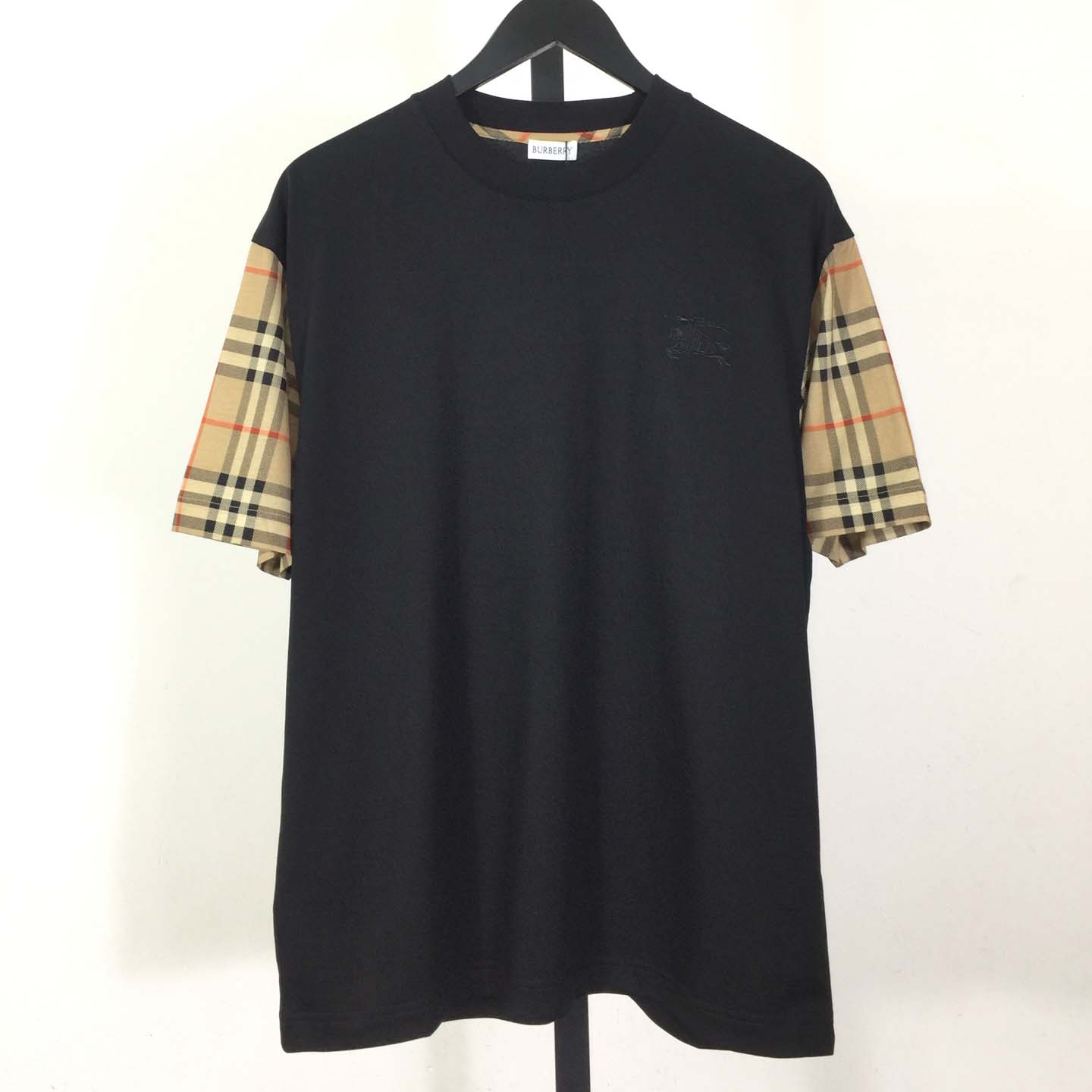 Burberry Vintage Check Sleeve Oversized T-Shirt 'Black' - DesignerGu