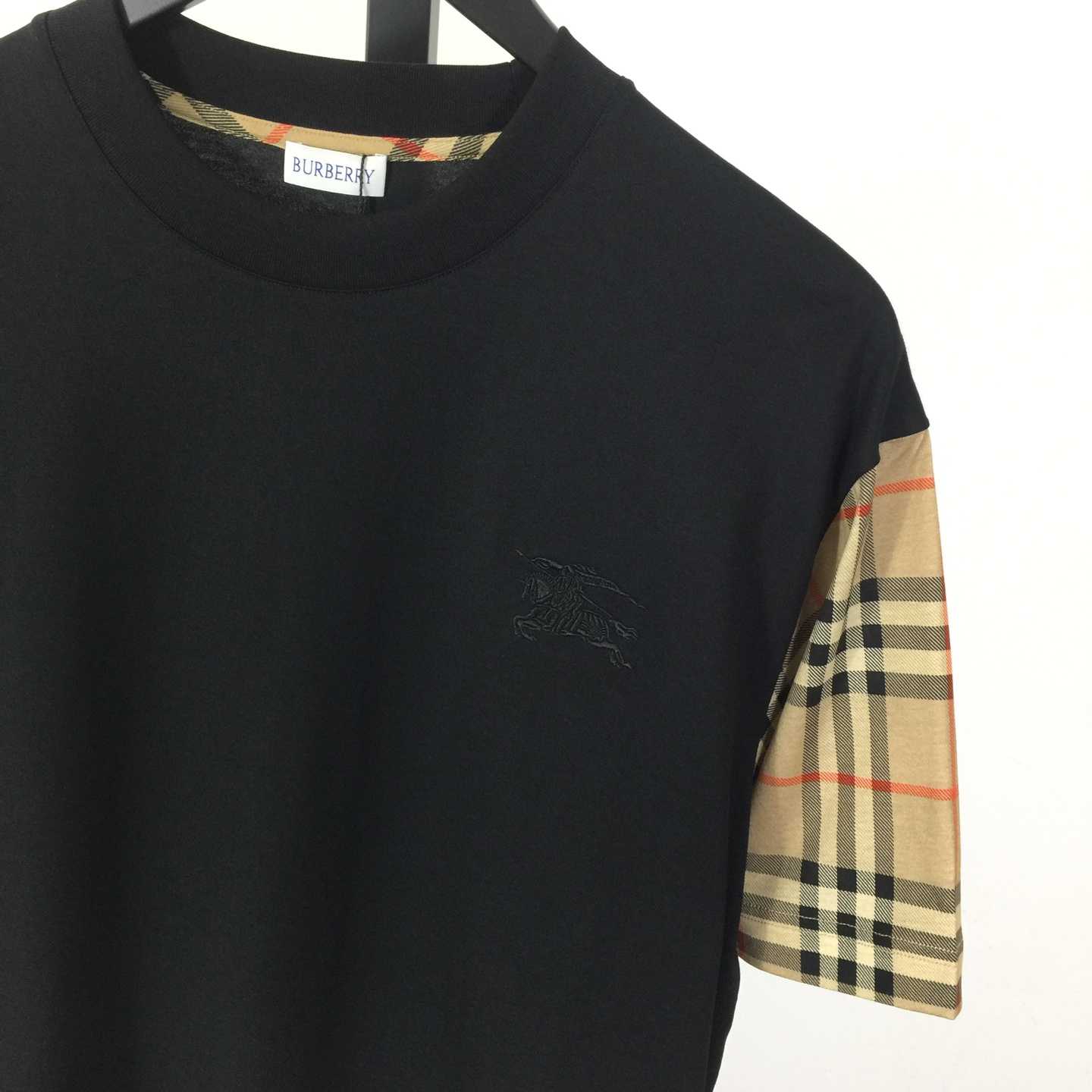 Burberry Vintage Check Sleeve Oversized T-Shirt 'Black' - DesignerGu