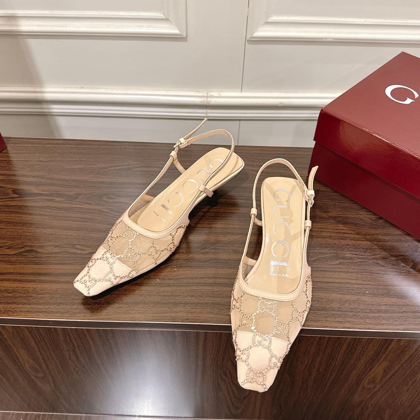 Gucci Women's GG Crystal Slingback Pump - DesignerGu
