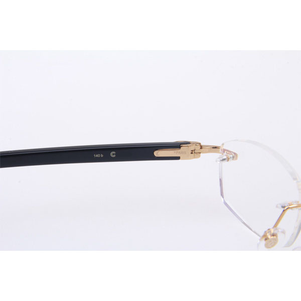 Cartier CT 5952143 Eyeglasses In Gold With Black Arms - DesignerGu