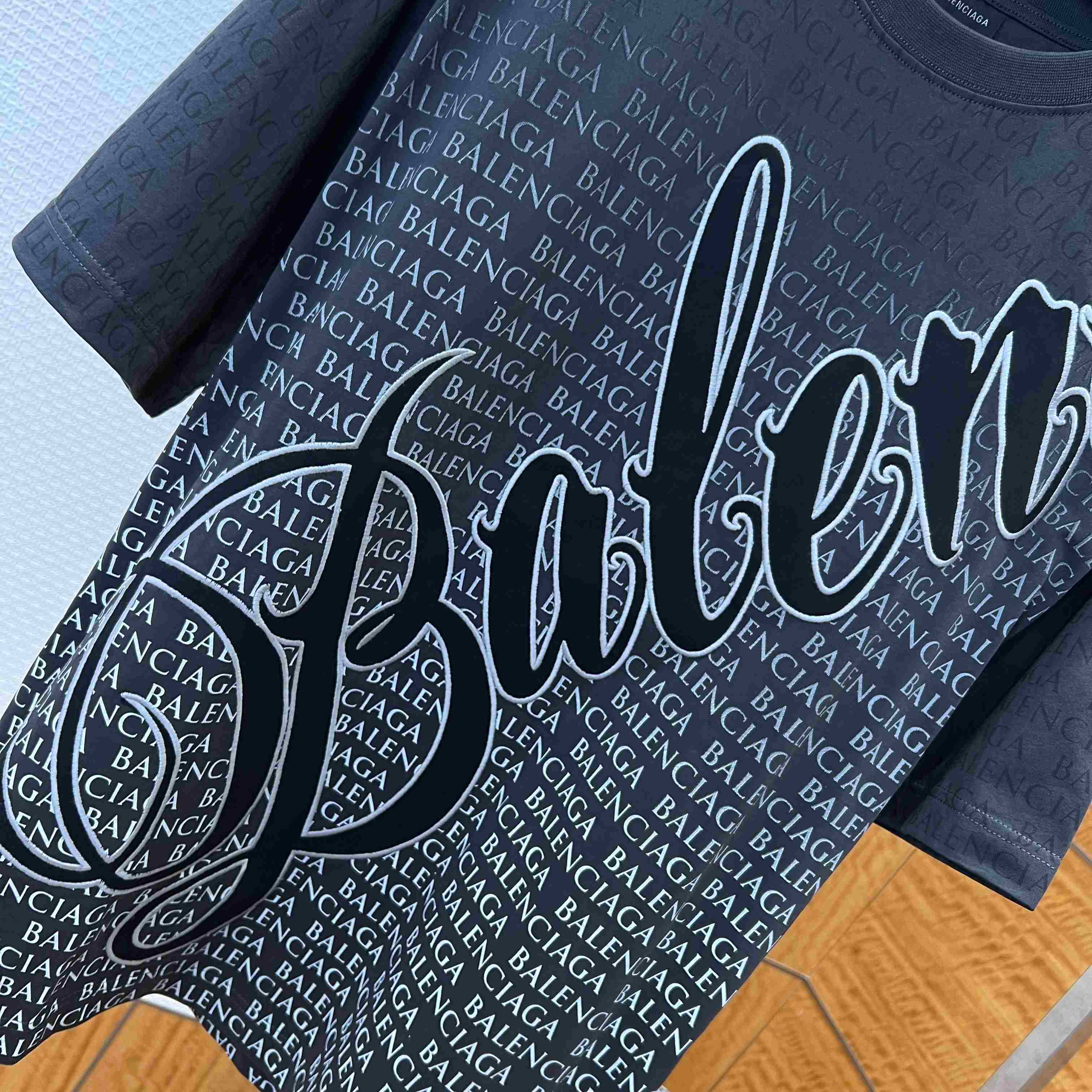 Balenciaga Big B Medium Fit T-shirt in Black/White - DesignerGu