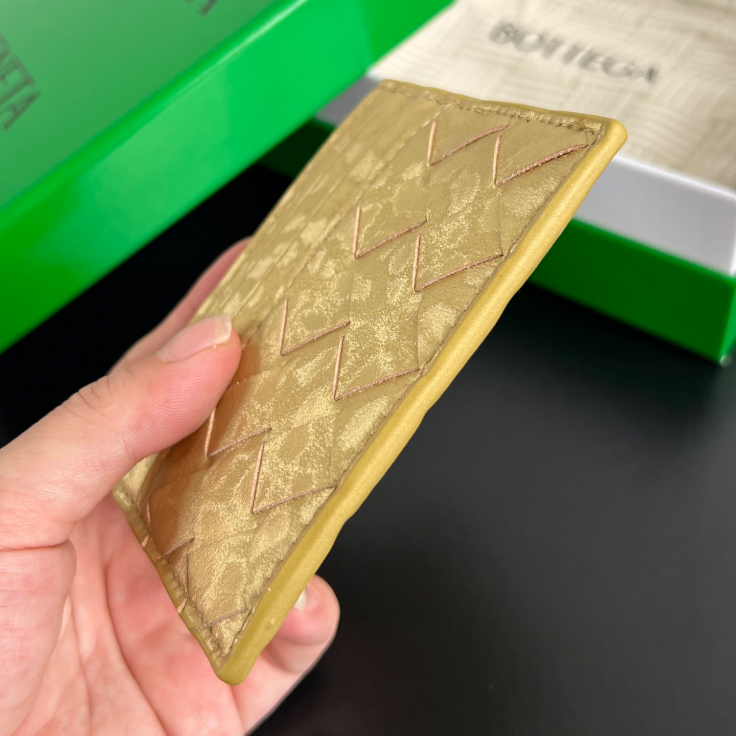 Bottega Veneta Intrecciato Credit Card Case - DesignerGu