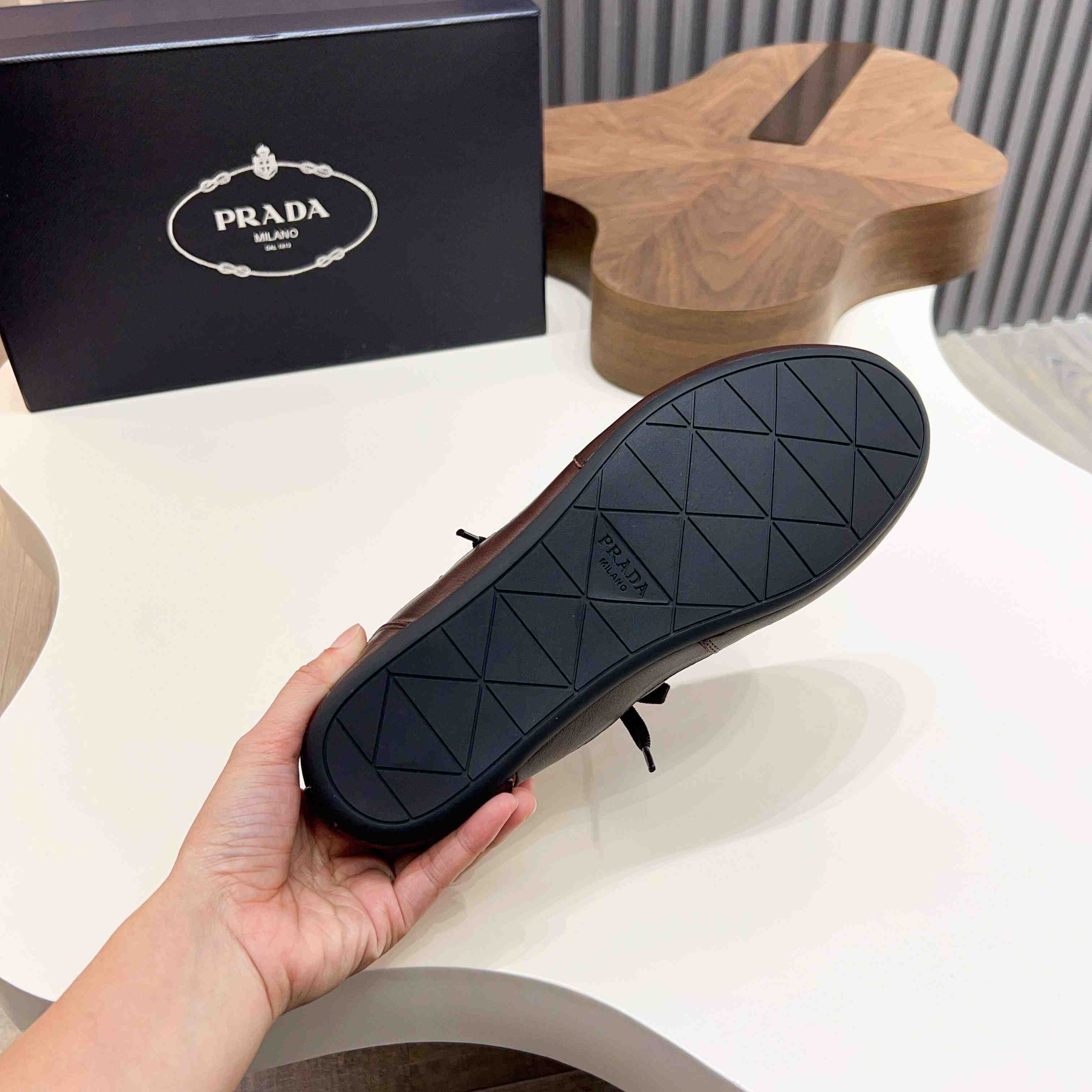 Prada Collapse Leather Sneakers - DesignerGu