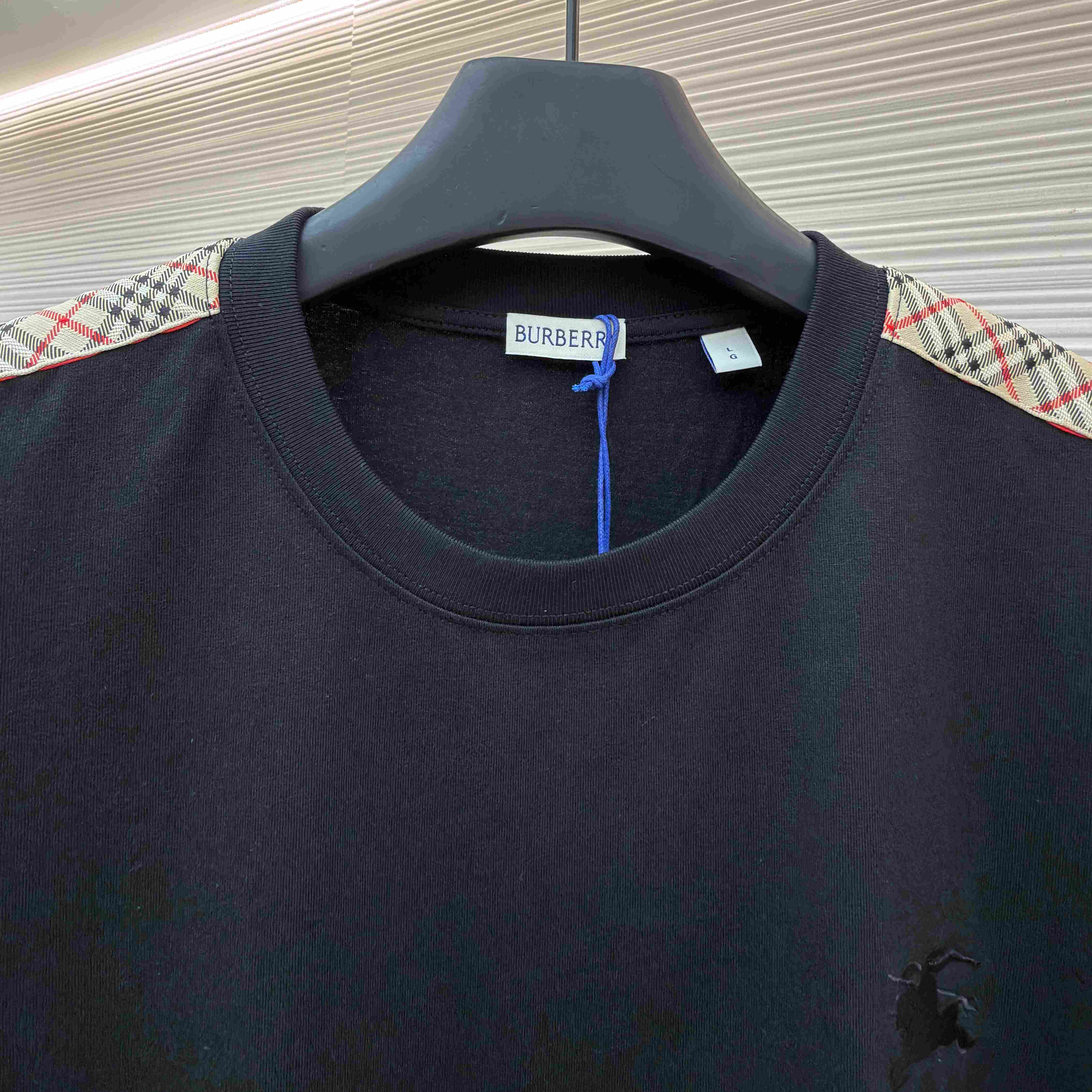 Burberry Check Trim Cotton T-shirt - DesignerGu