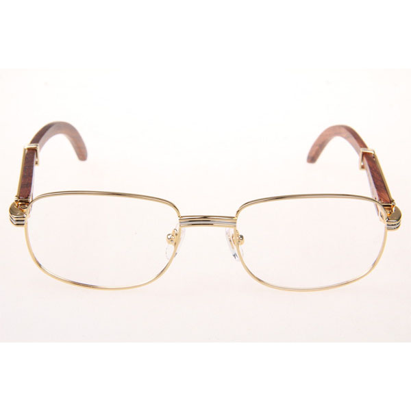 Cartier CT 7381148 Wood Eyeglasses In Gold - DesignerGu