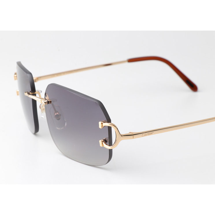 Cartier CT 4193833 Sunglasses Gold Gradient Gray - DesignerGu