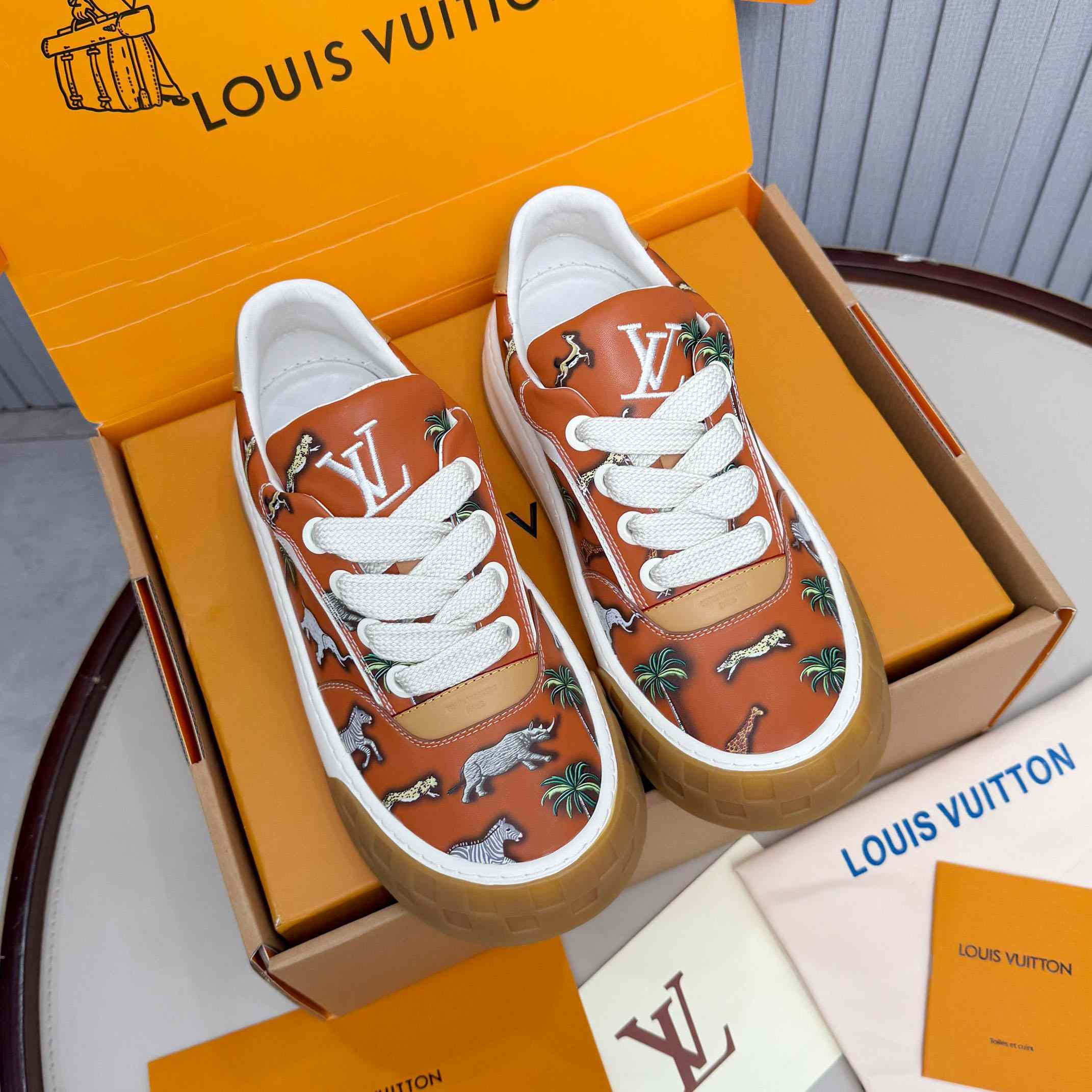 Louis Vuitton LV x The Darjeeling Limited LV Tilted Sneaker  1AJTL3 - DesignerGu