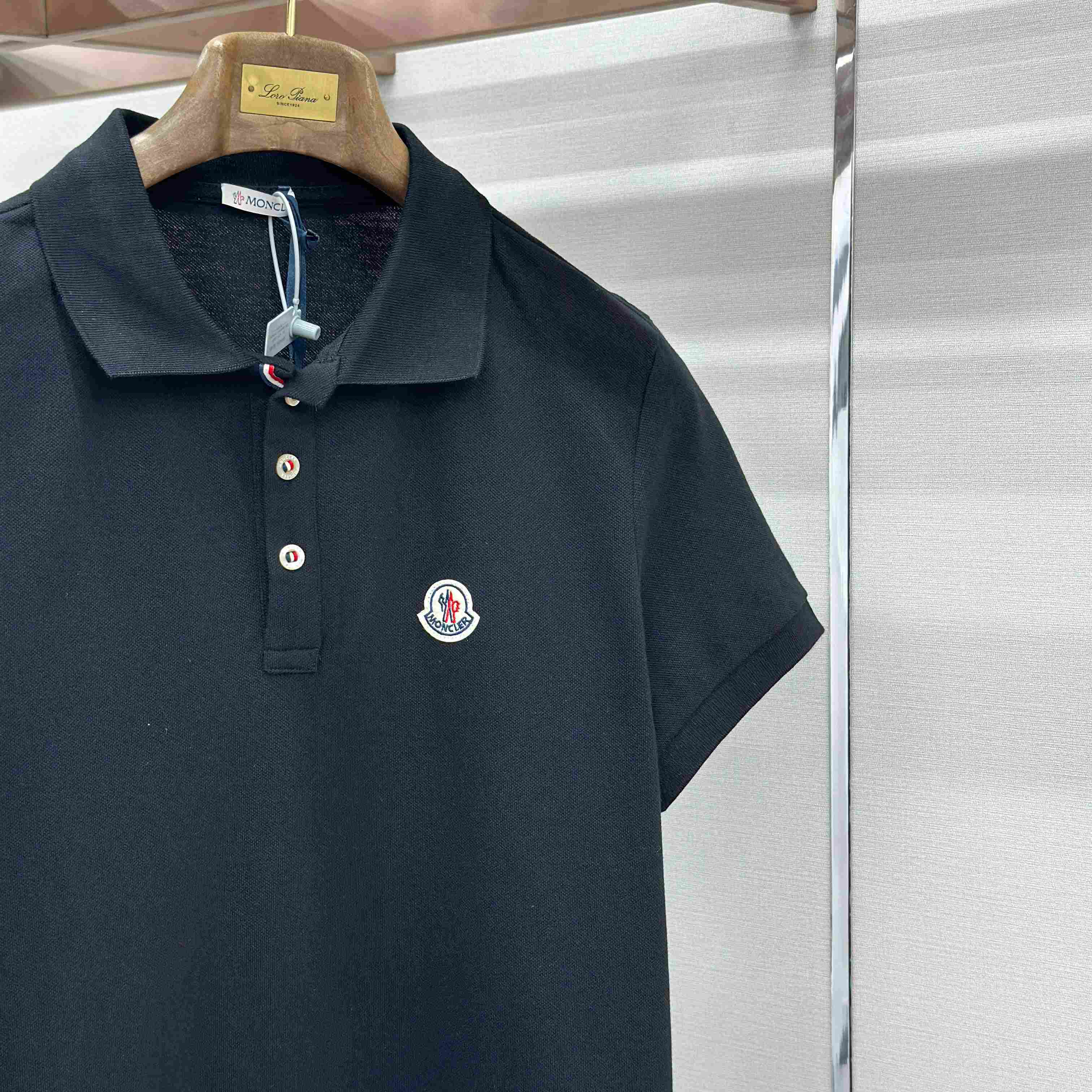 Moncler Logo Patch Cotton Polo Shirt - DesignerGu