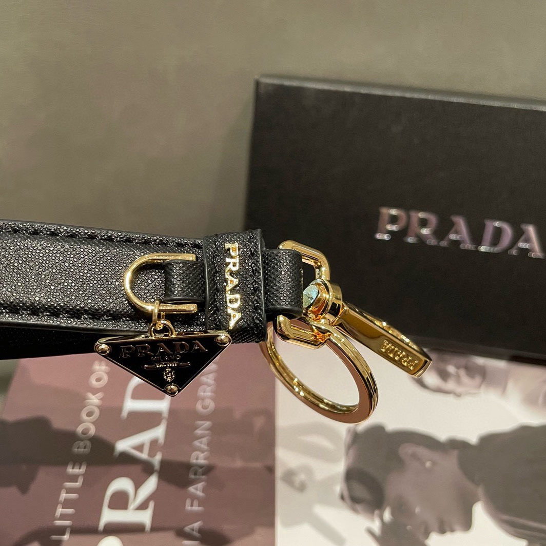 Prada Saffiano Leather Keychain - DesignerGu