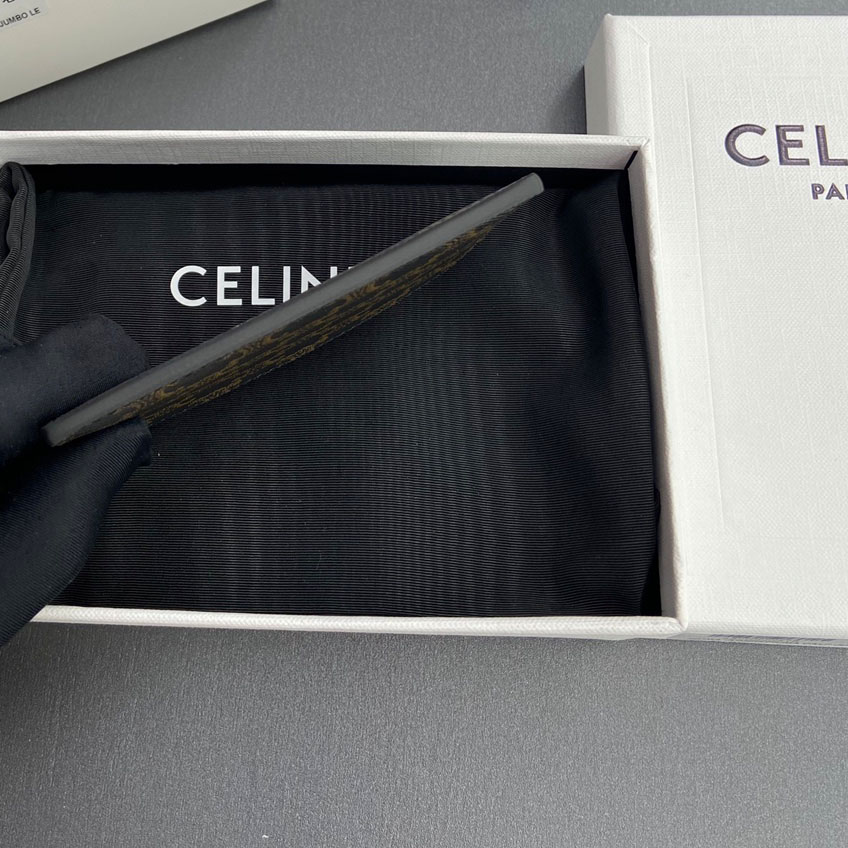 Celine Plain Card Holder IN Triomphe Canvas And Calfskin - DesignerGu