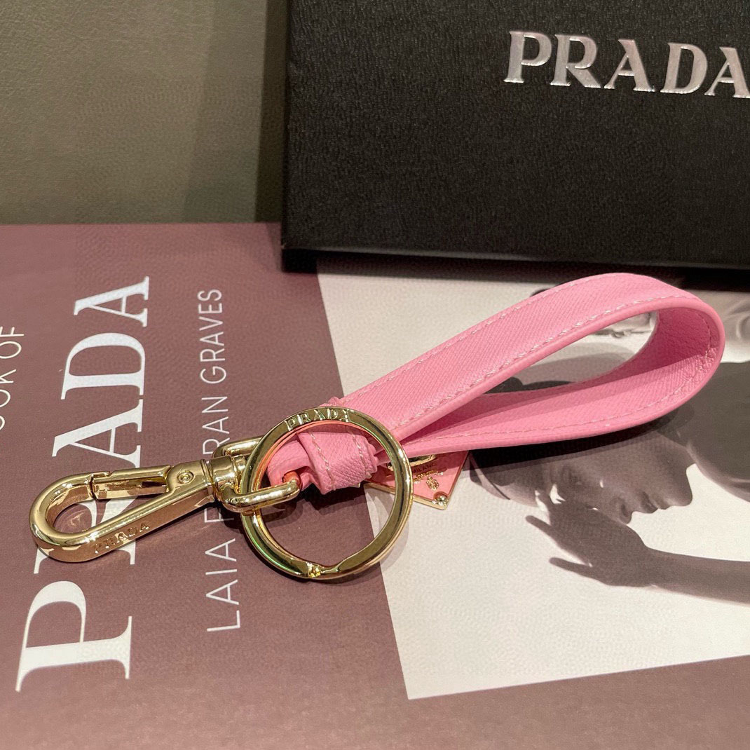Prada Saffiano Leather Keychain - DesignerGu