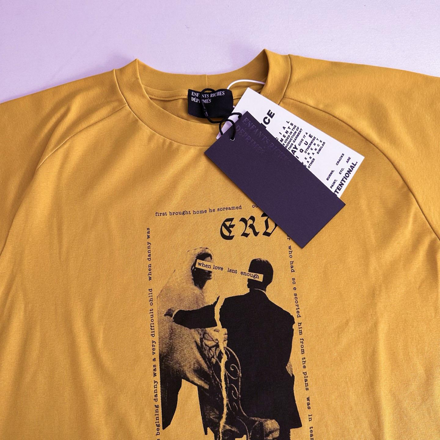 Enfants Riches Déprimés Love Isn’t Enough Mock Neck T-Shirt 'Chai Tea' - DesignerGu