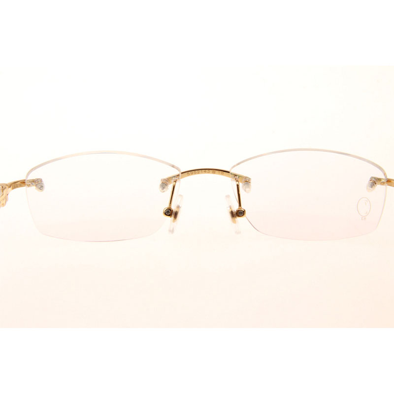 Cartier CT 5952143 Eyeglasses In Gold White - DesignerGu