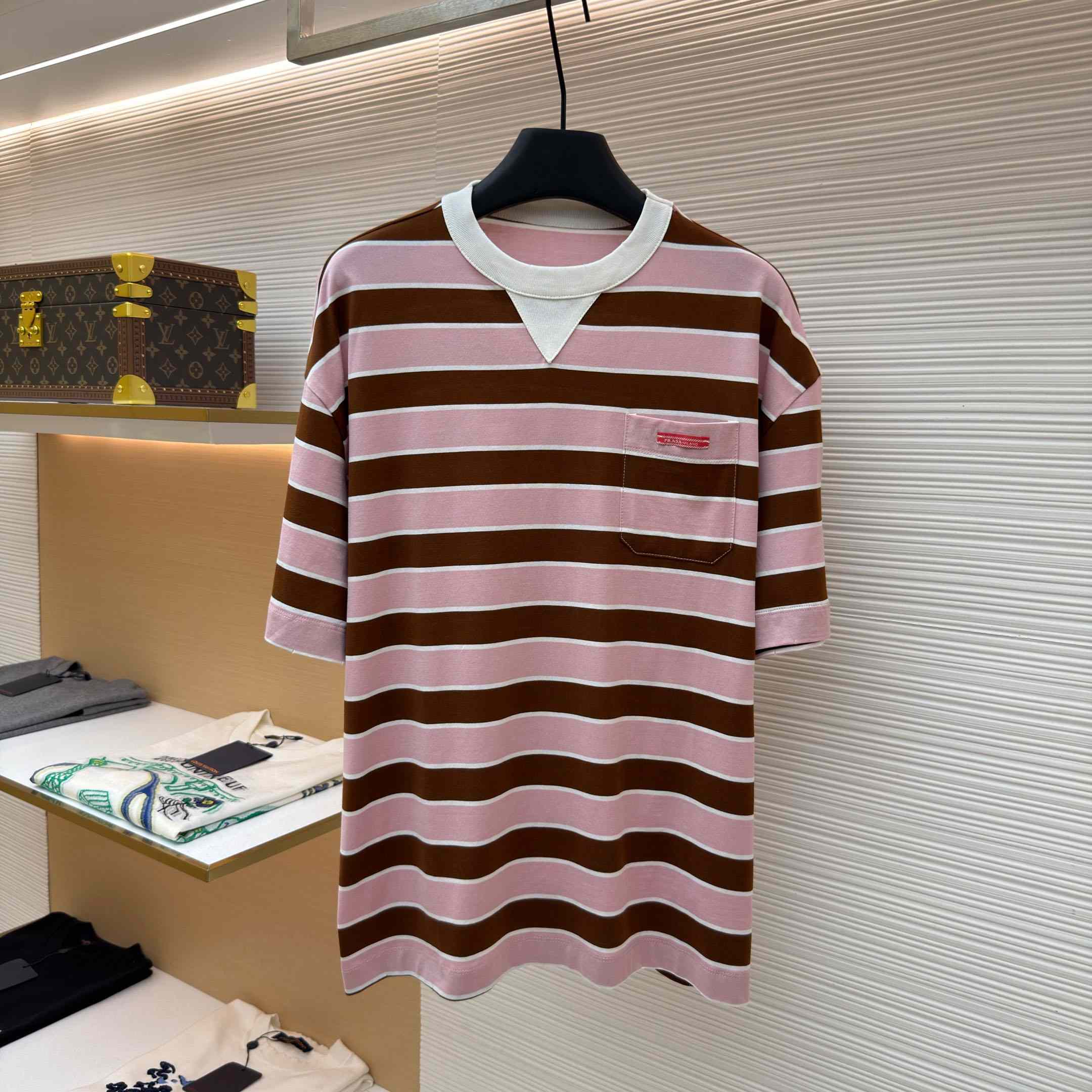 Prada Oversized Striped Jersey T-shirt - DesignerGu