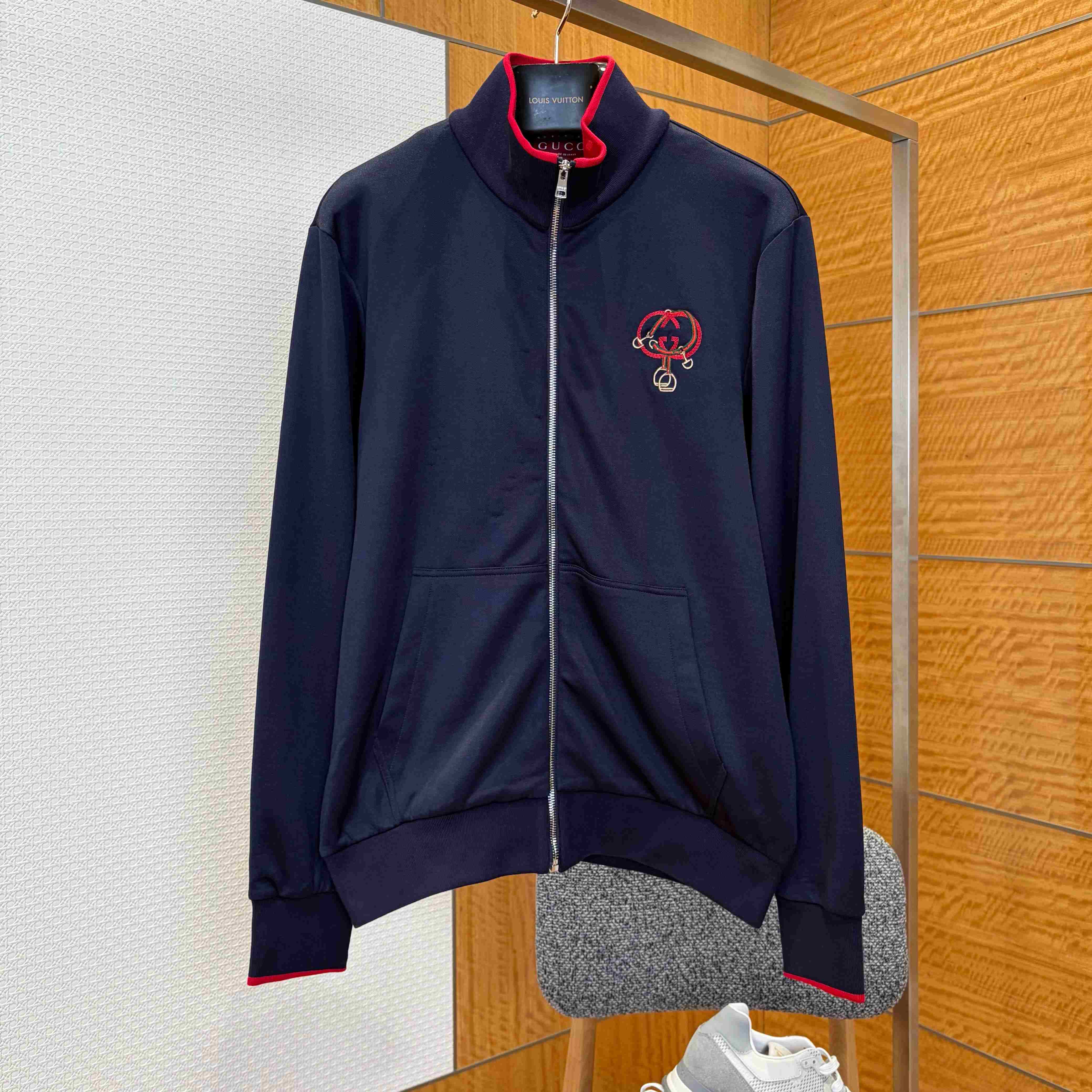 Gucci Technical Jersey Zip Jacket With Embroidery - DesignerGu
