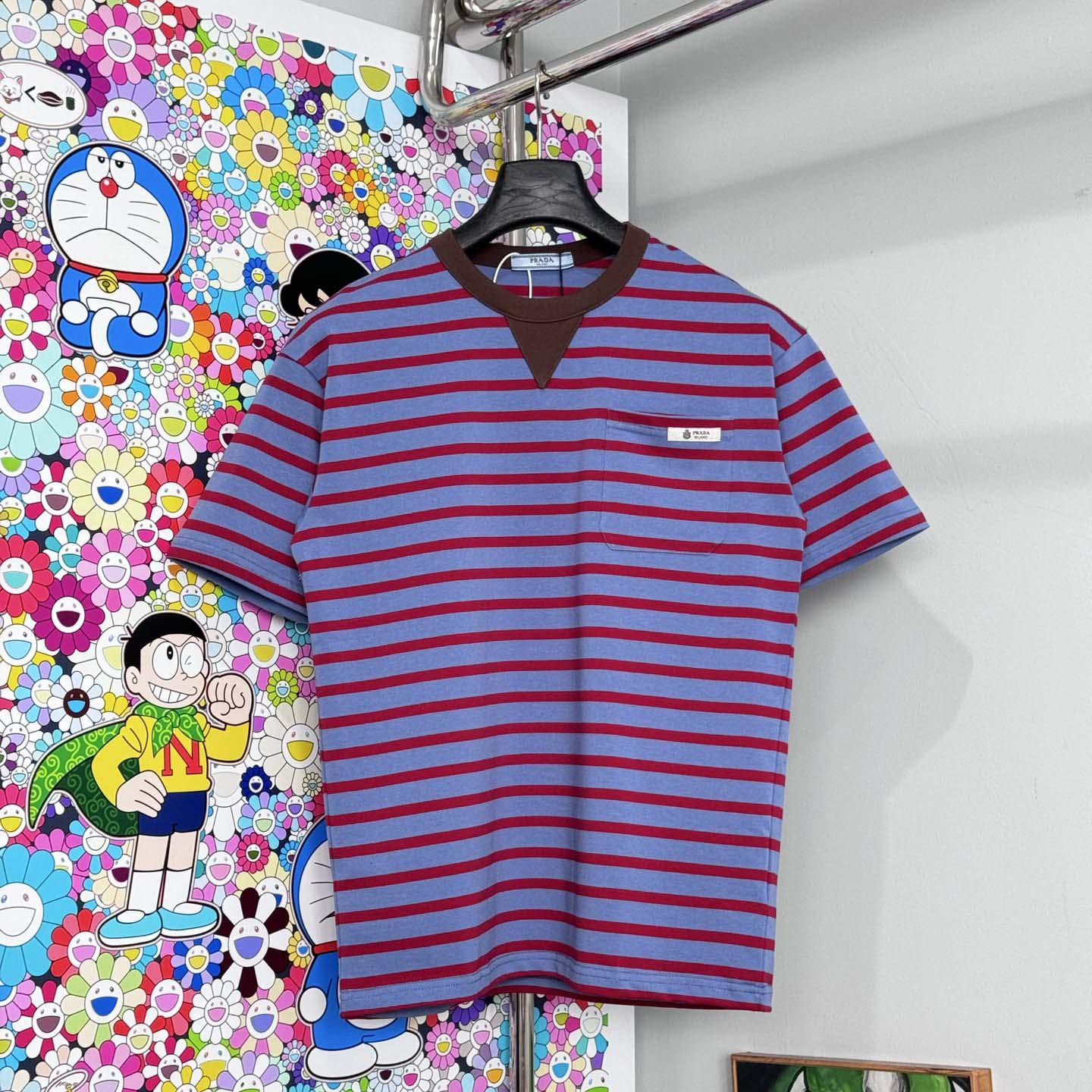 Prada Oversized Striped Jersey T-shirt - DesignerGu