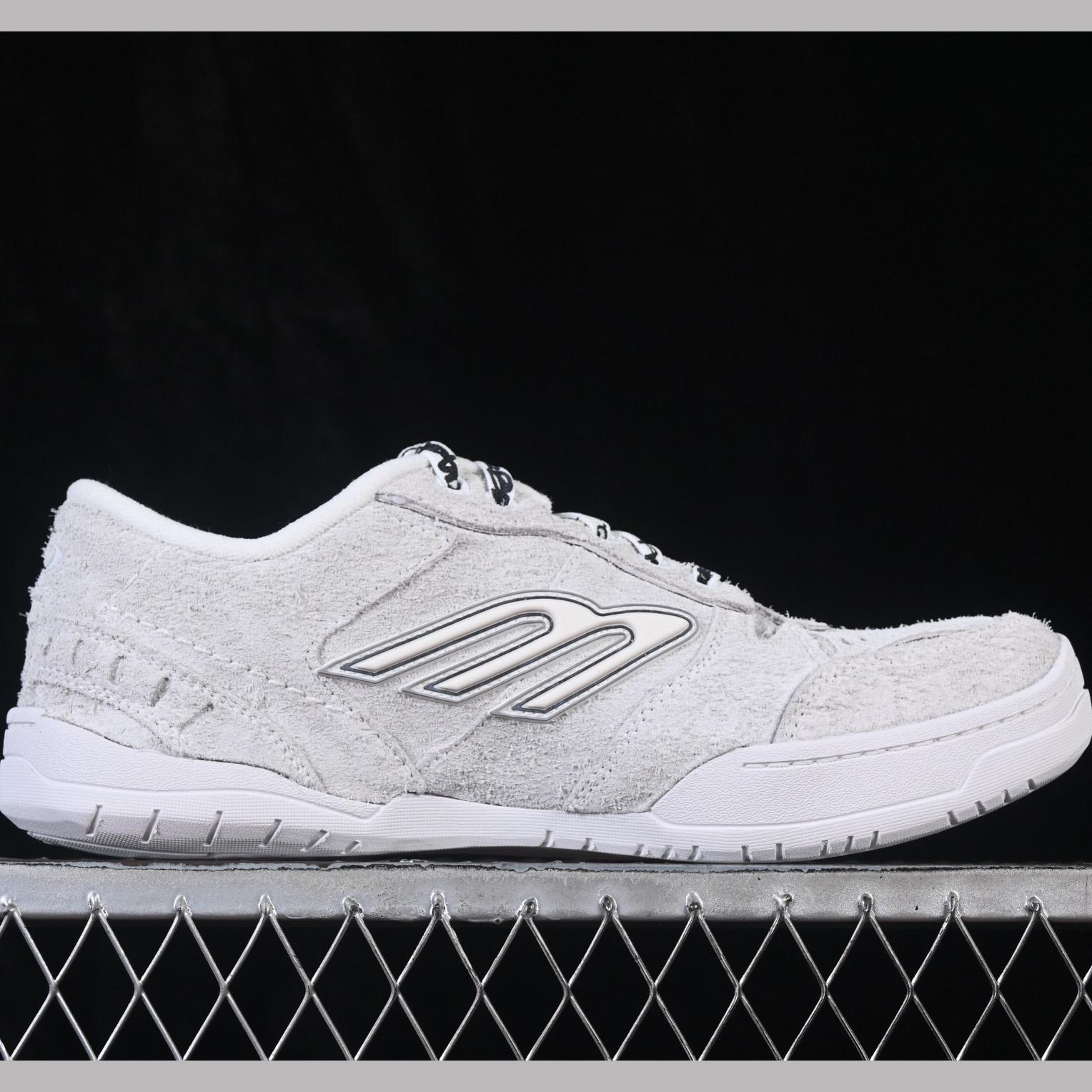 Balenciaga Hamptons Sneaker In Off-white And Black Brushed Suede Cowskin - DesignerGu