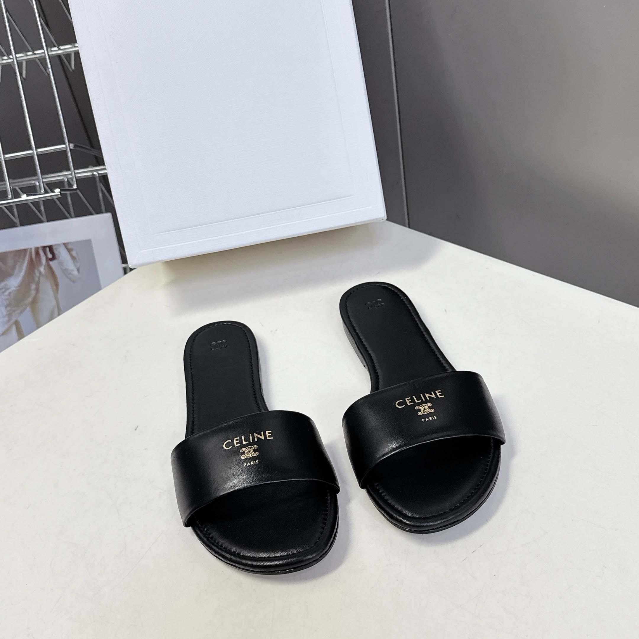 Celine Coast Mule In Lambskin - DesignerGu