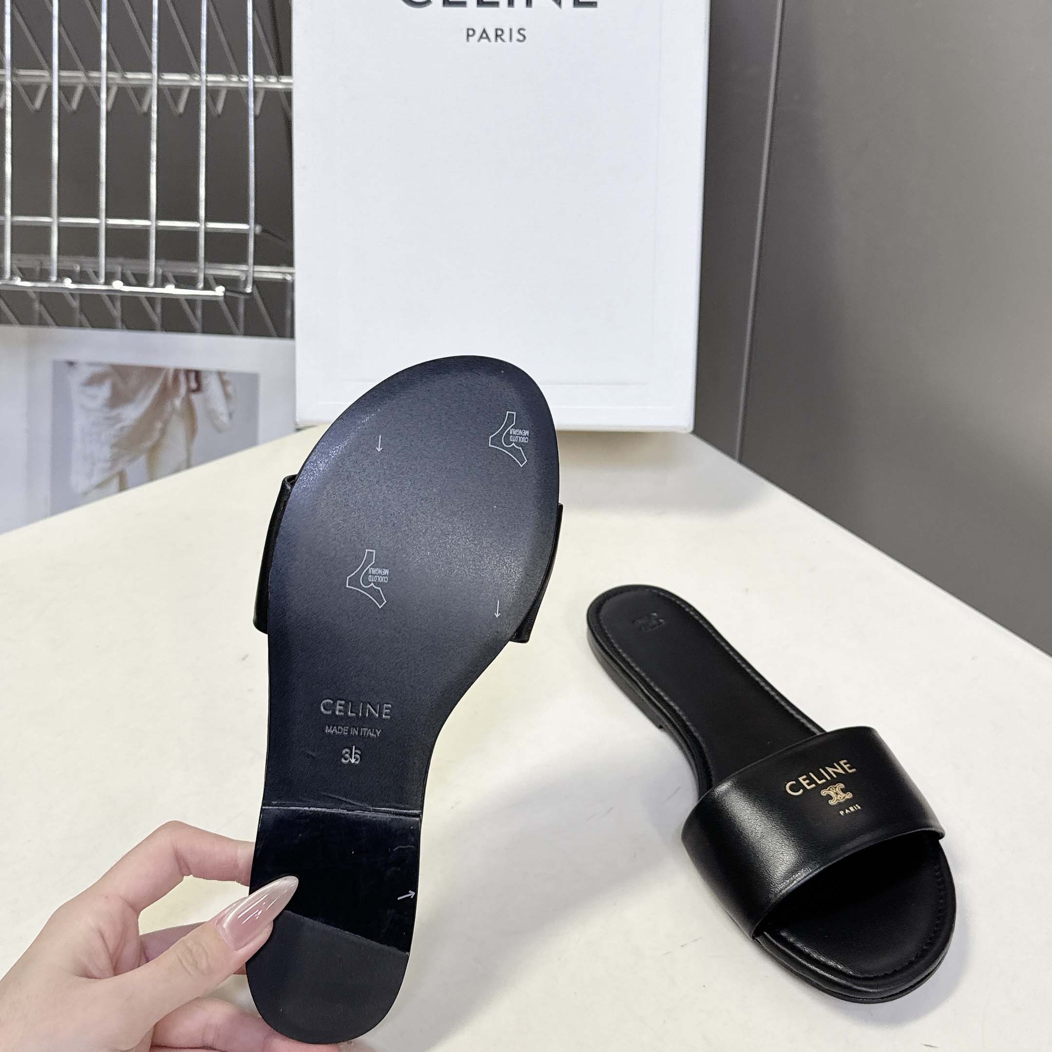 Celine Coast Mule In Lambskin - DesignerGu