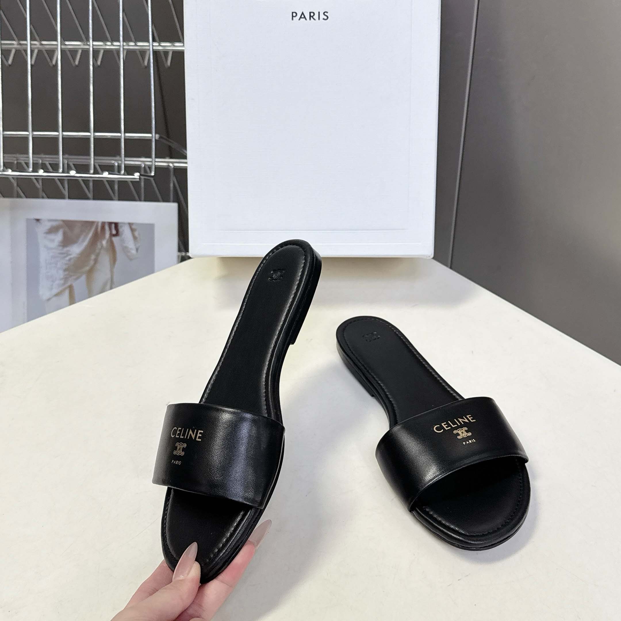 Celine Coast Mule In Lambskin - DesignerGu