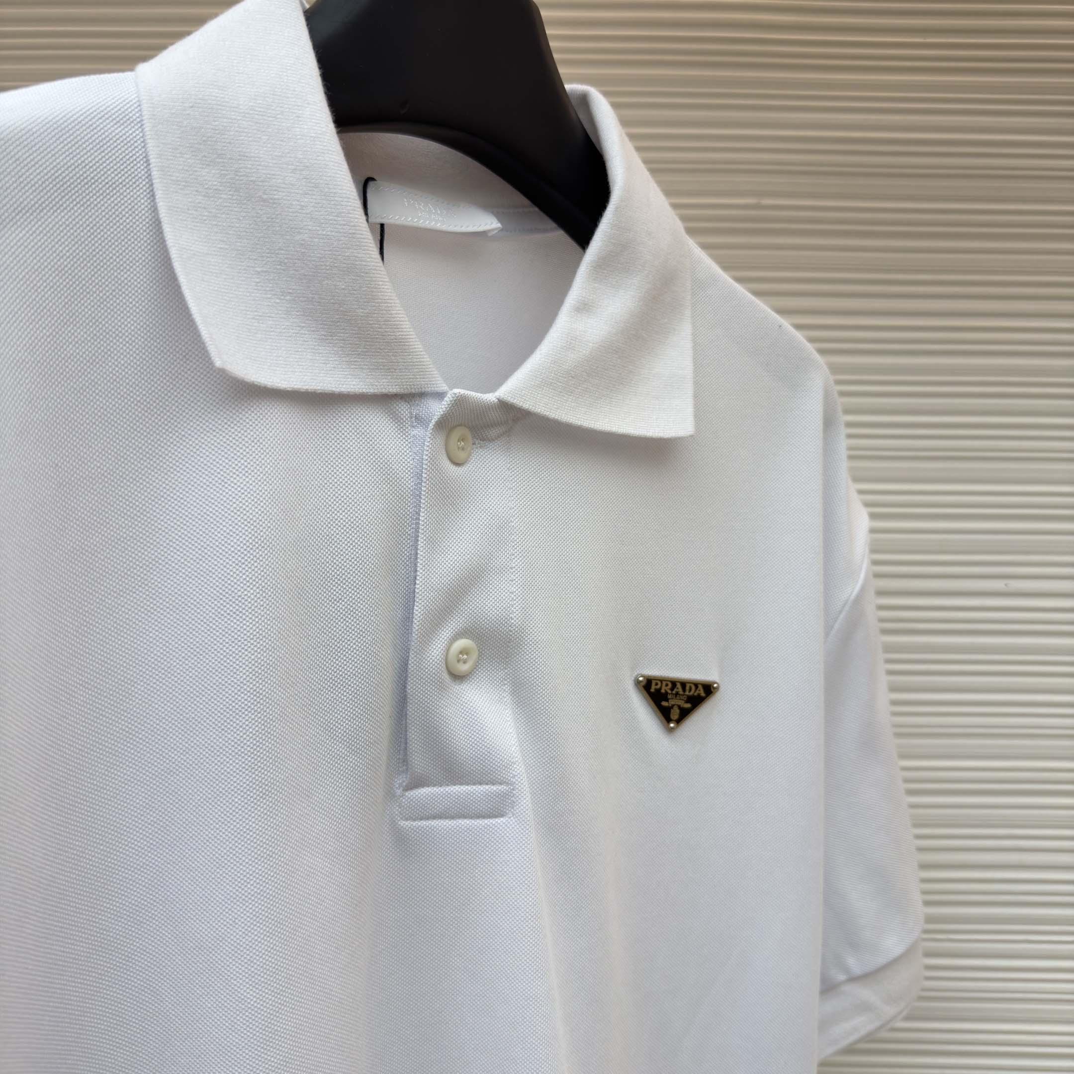 Prada Piqué Polo Shirt - DesignerGu