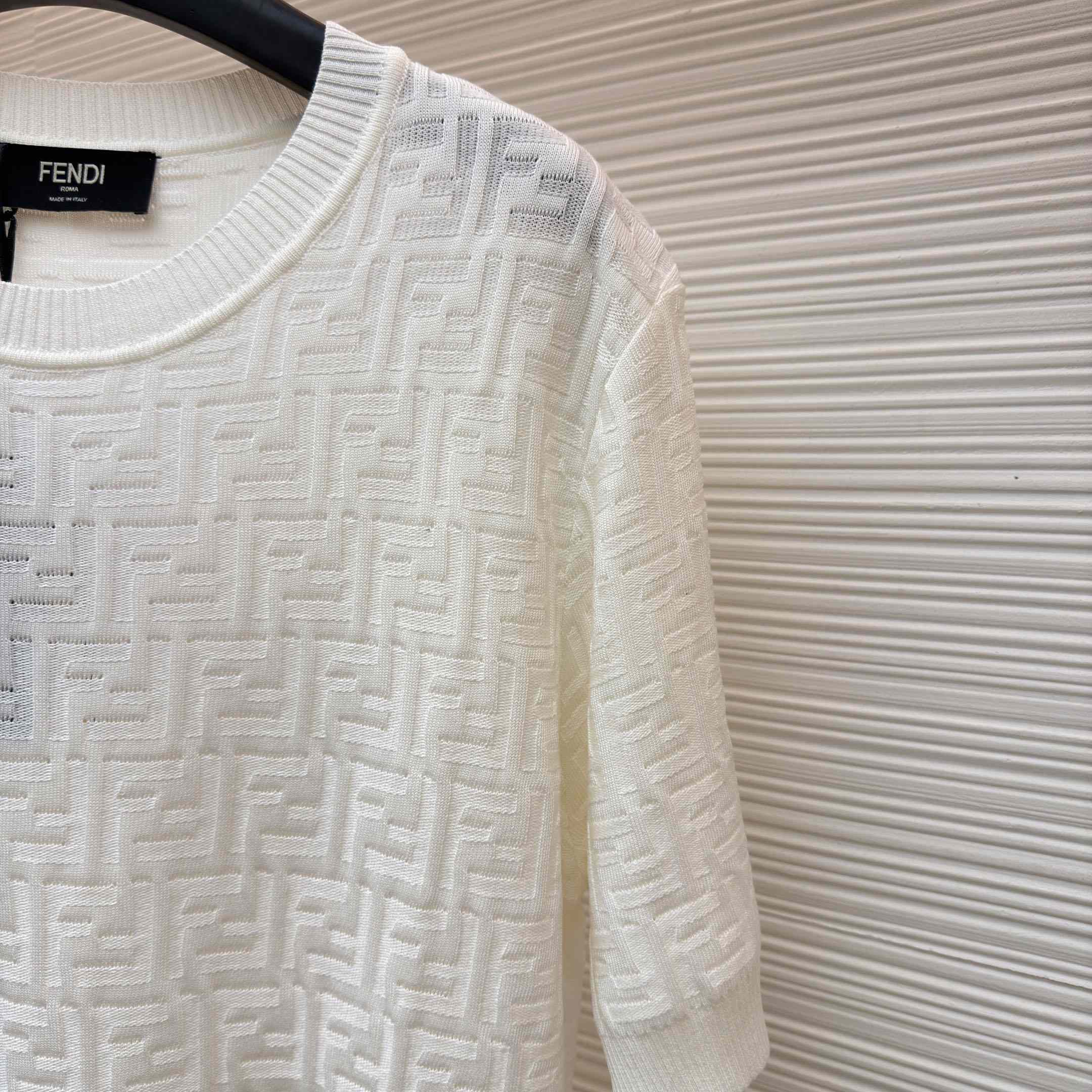 Fendi  White FF Cotton Pullover - DesignerGu