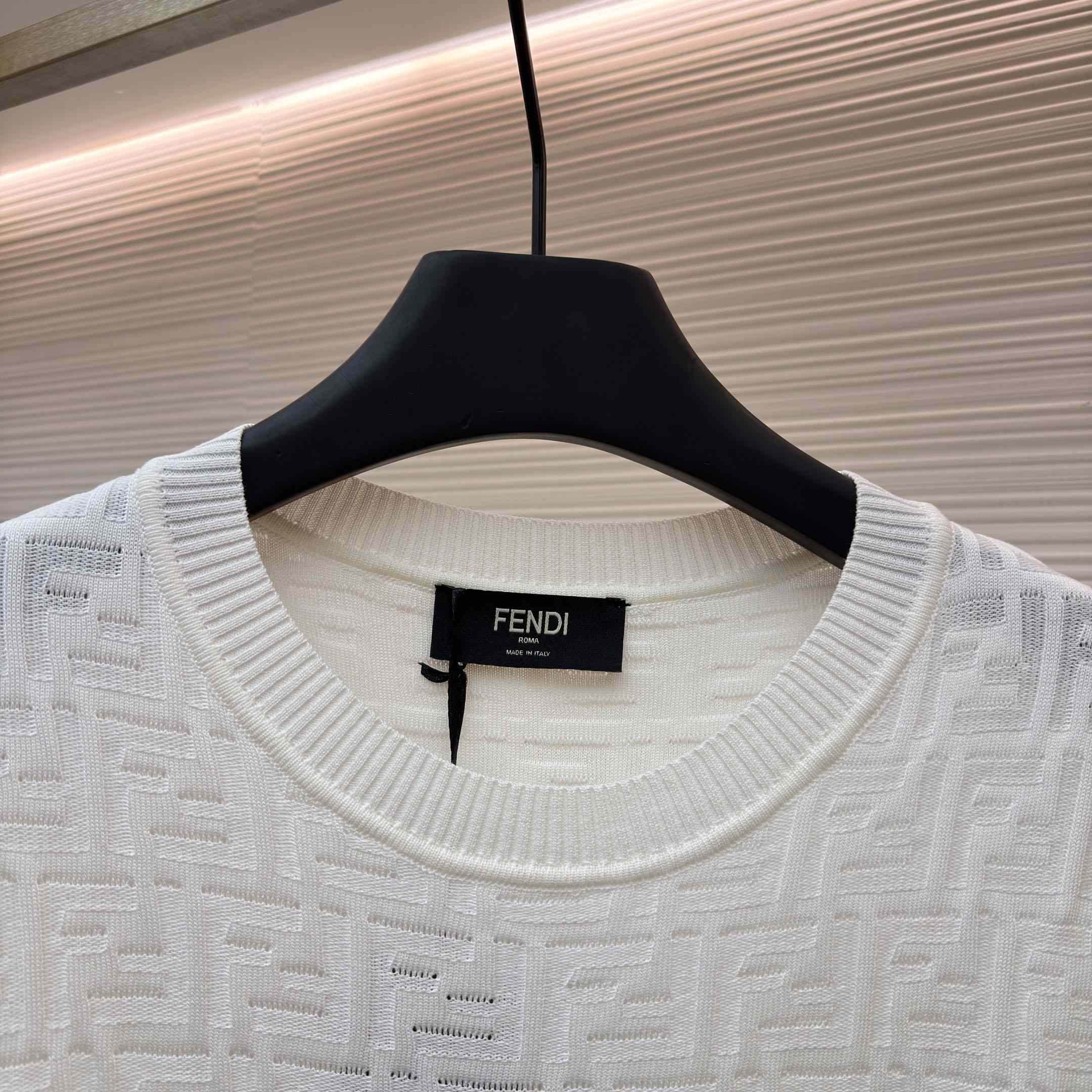 Fendi  White FF Cotton Pullover - DesignerGu