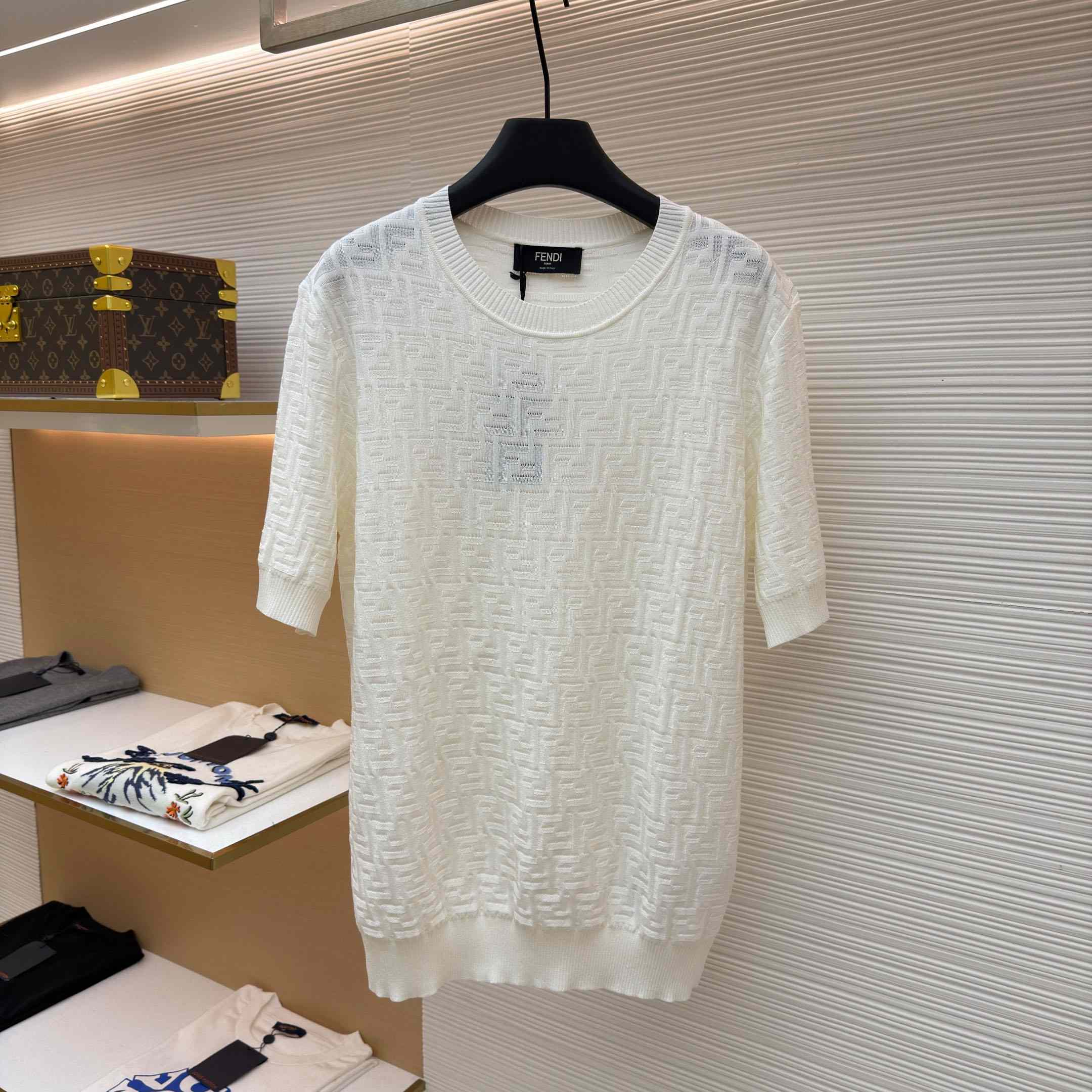 Fendi  White FF Cotton Pullover - DesignerGu