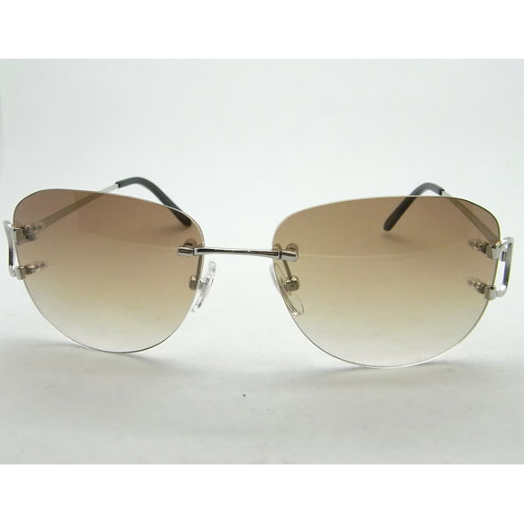 Cartier CT 4193829 Sunglasses In Silver Gradient Brown - DesignerGu