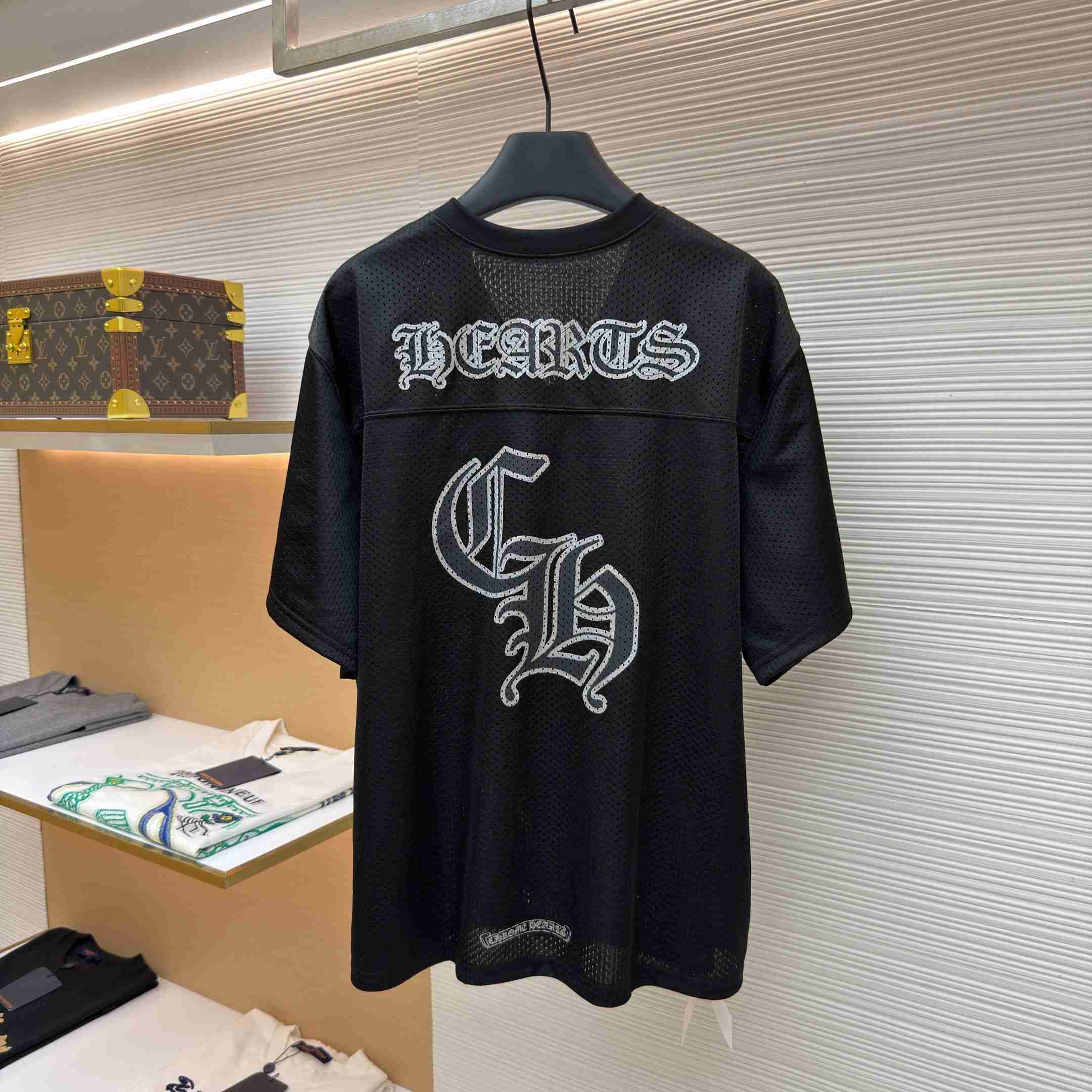 Chrome Hearts Mesh Stadium Football Jersey 'Black' - DesignerGu