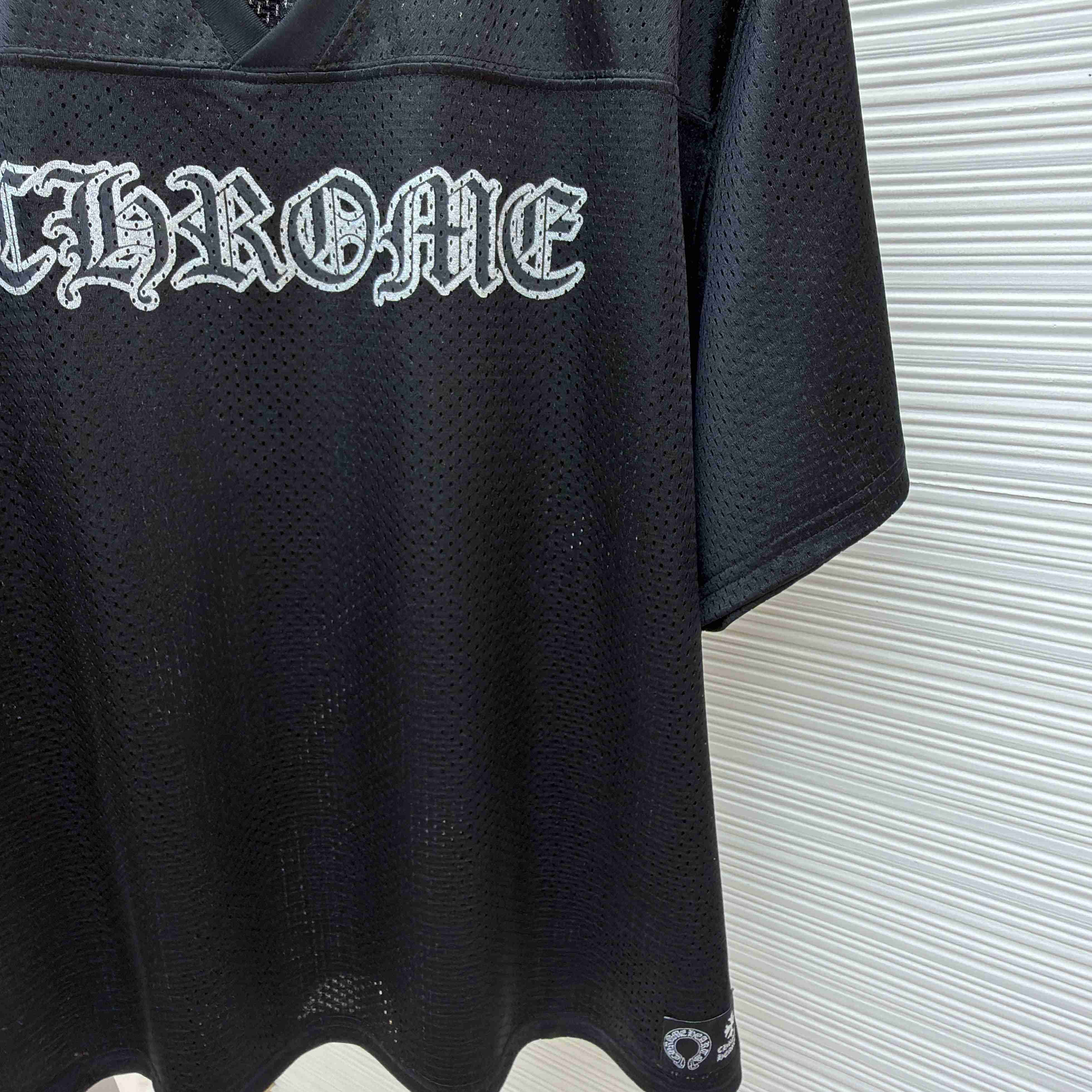 Chrome Hearts Mesh Stadium Football Jersey 'Black' - DesignerGu