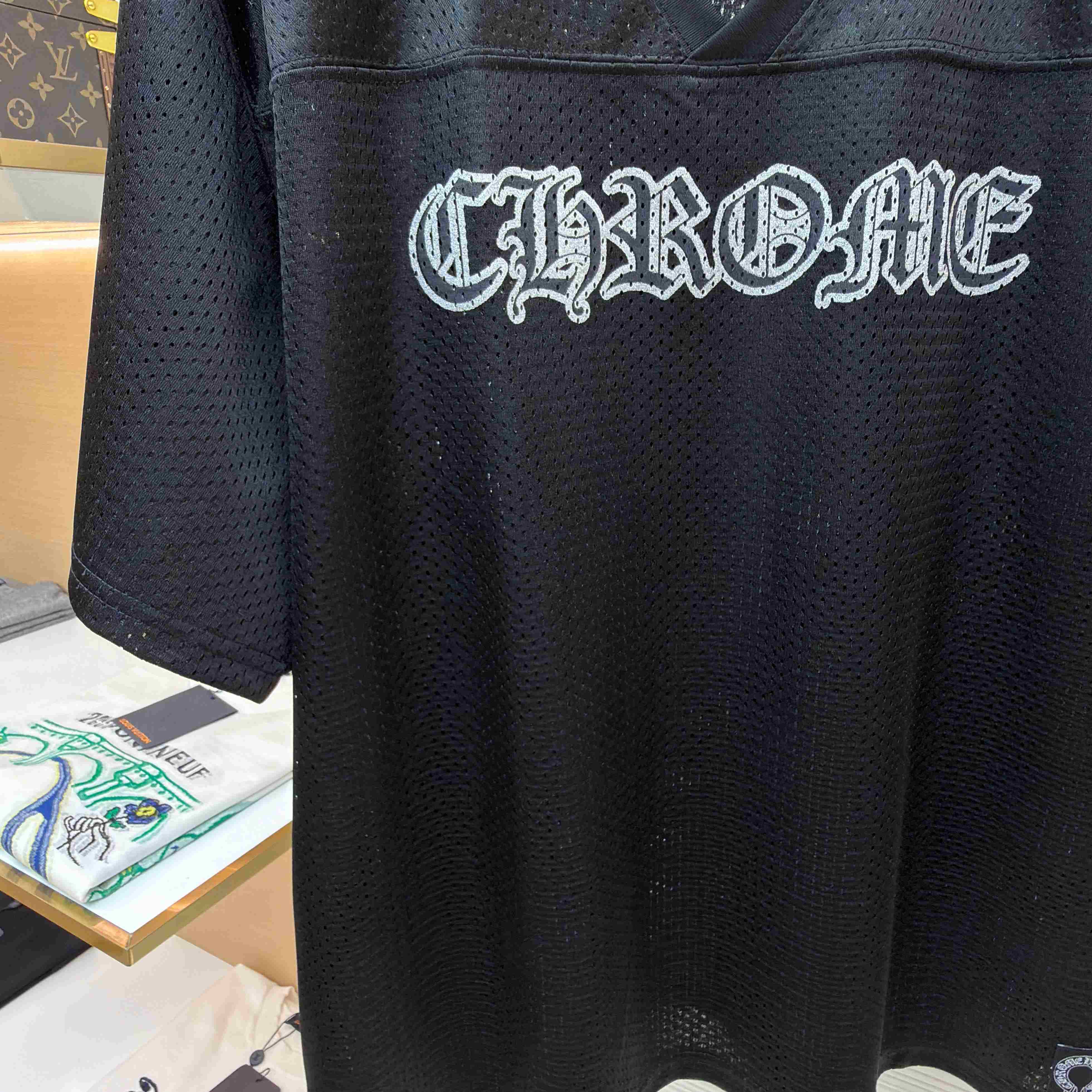Chrome Hearts Mesh Stadium Football Jersey 'Black' - DesignerGu