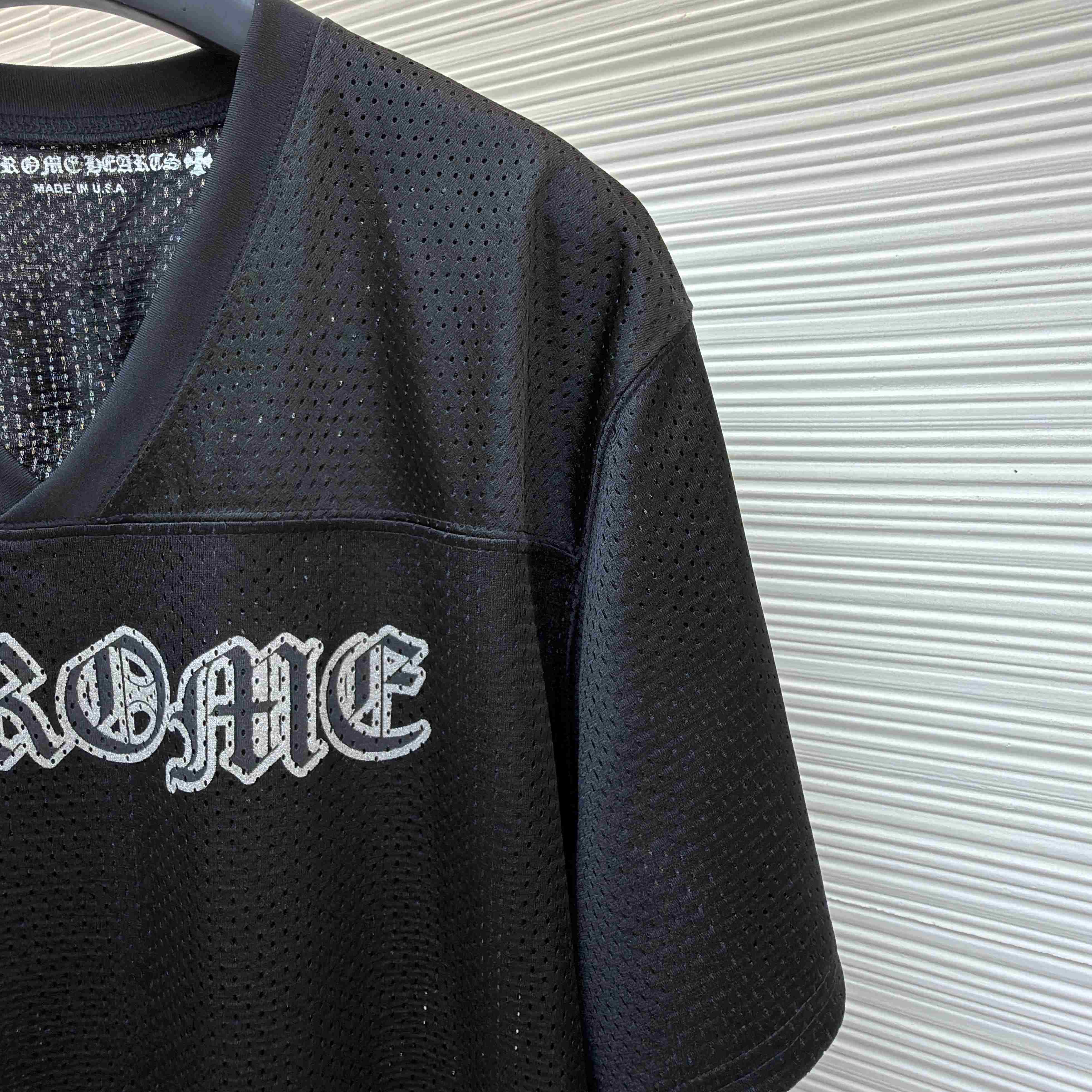 Chrome Hearts Mesh Stadium Football Jersey 'Black' - DesignerGu