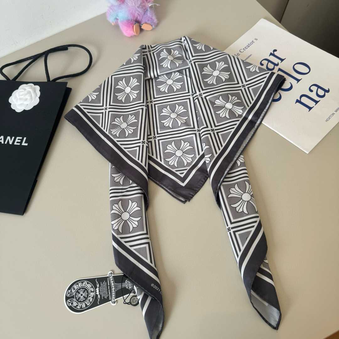 Chrome Heart Square Silk Scarf - DesignerGu