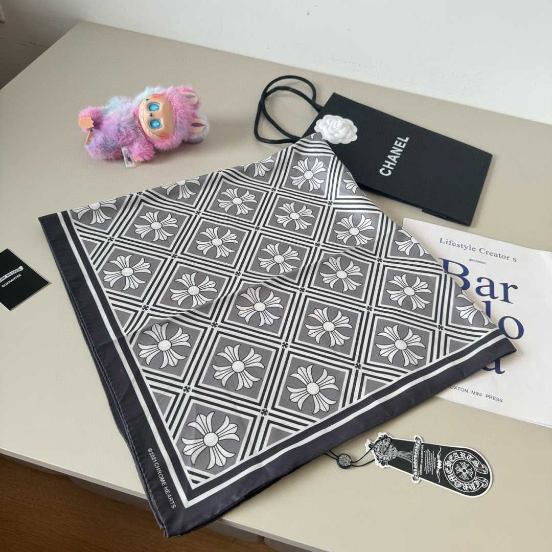 Chrome Heart Square Silk Scarf - DesignerGu