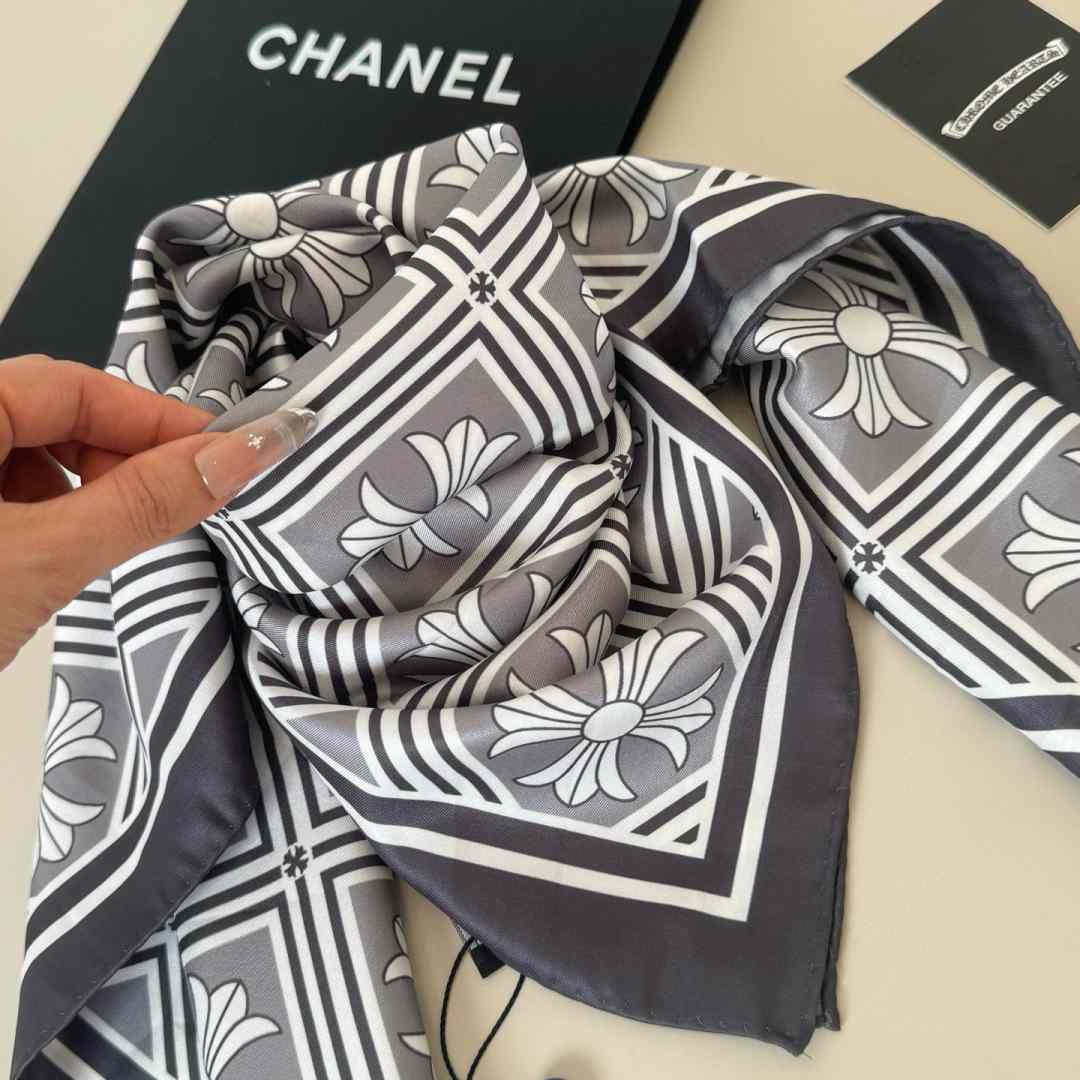 Chrome Heart Square Silk Scarf - DesignerGu