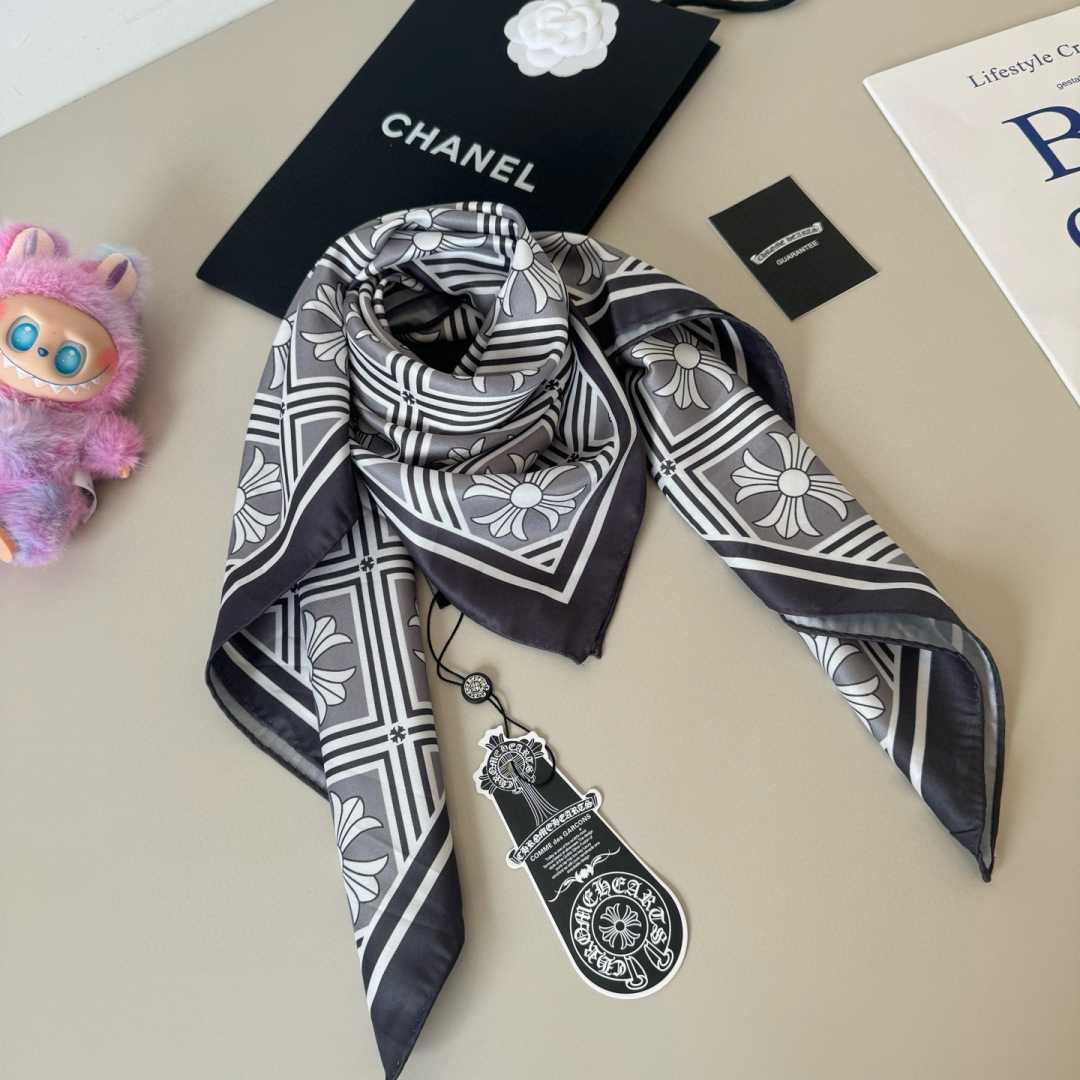 Chrome Heart Square Silk Scarf - DesignerGu
