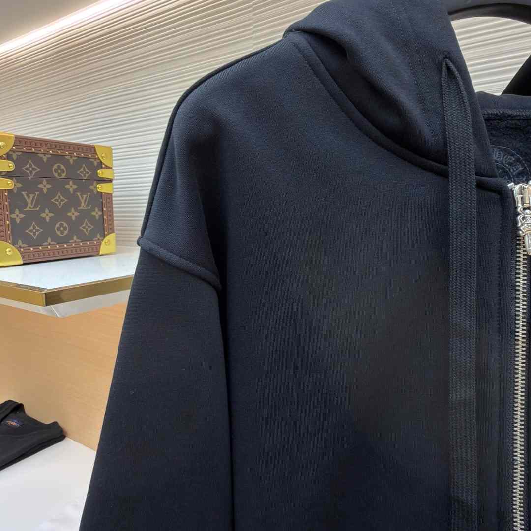 Chrome Hearts Horseshoe-Print Zip-Up Hoodie - DesignerGu