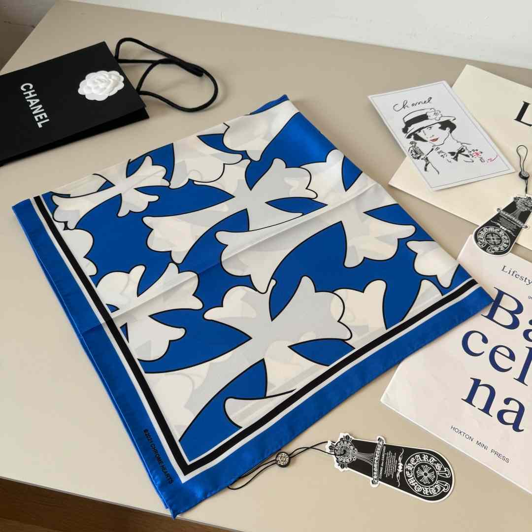 Chrome Heart Square Silk Scarf - DesignerGu