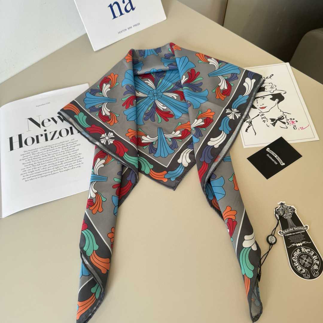Chrome Heart Square Silk Scarf - DesignerGu