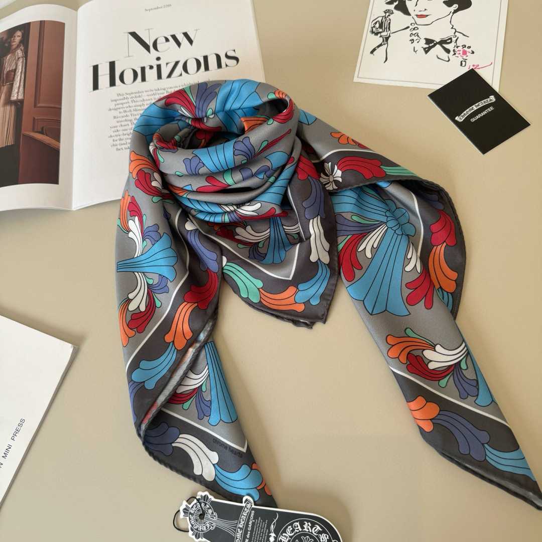 Chrome Heart Square Silk Scarf - DesignerGu