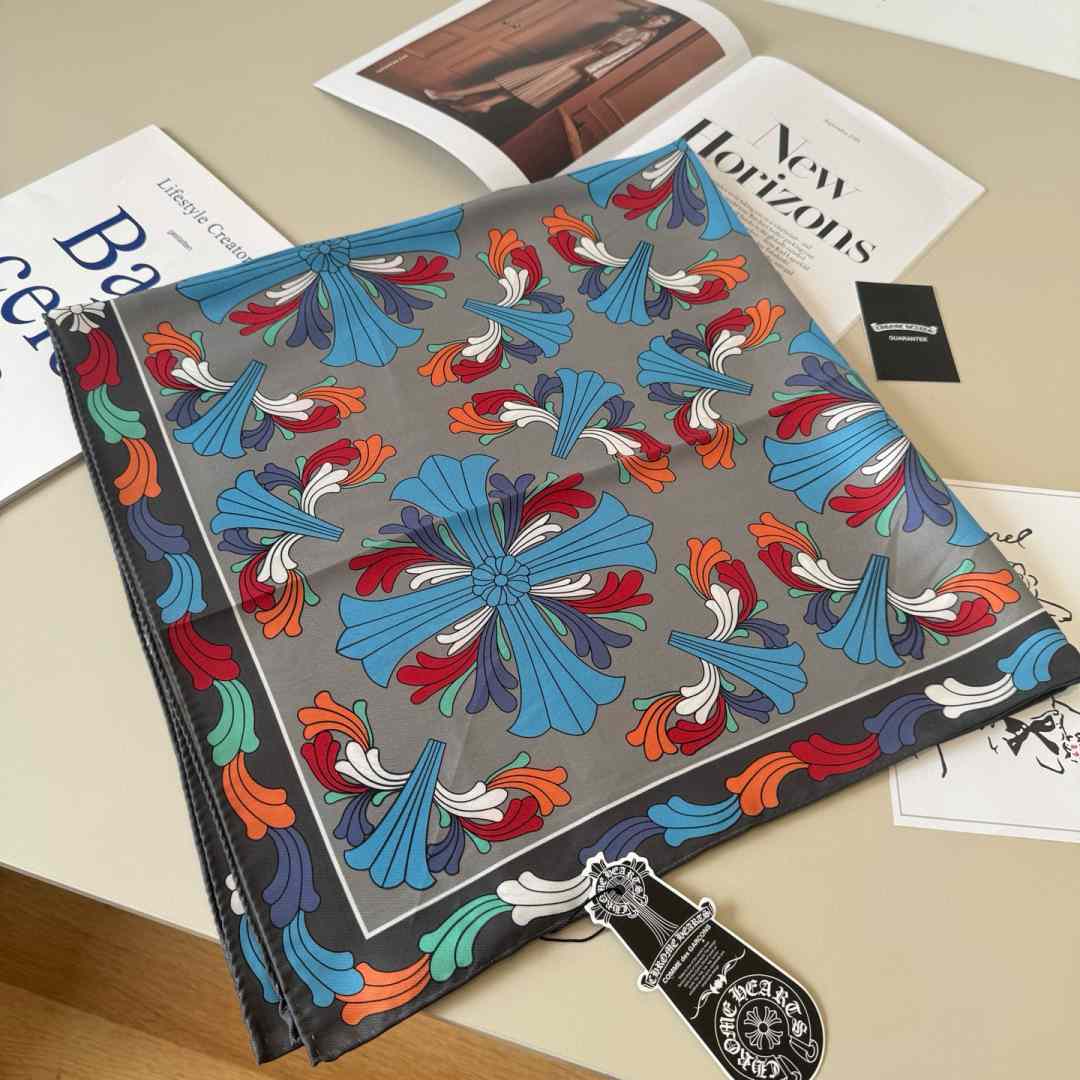 Chrome Heart Square Silk Scarf - DesignerGu