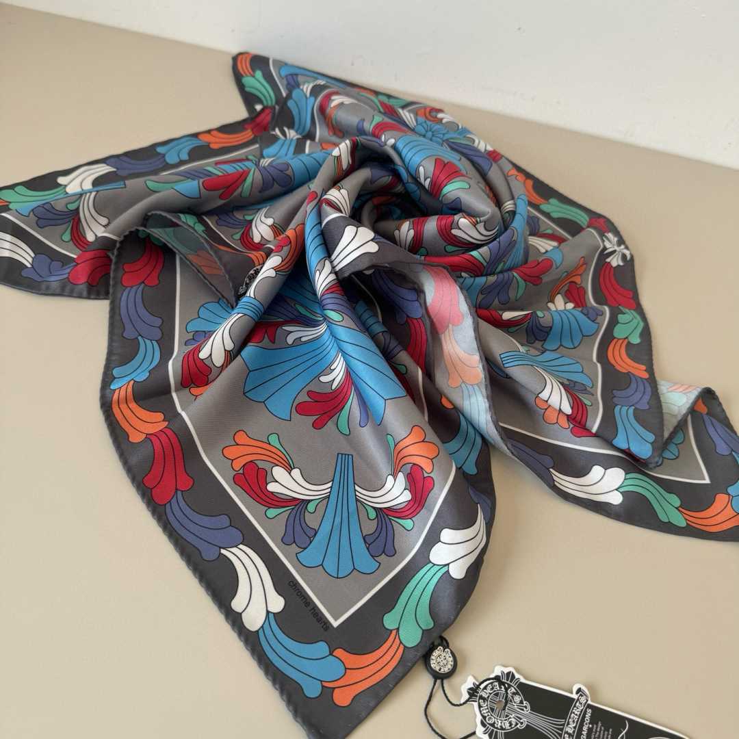 Chrome Heart Square Silk Scarf - DesignerGu