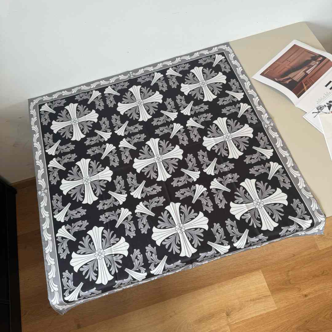 Chrome Heart Square Silk Scarf - DesignerGu