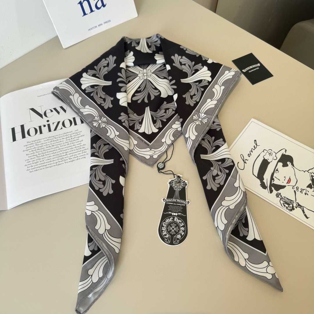 Chrome Heart Square Silk Scarf - DesignerGu